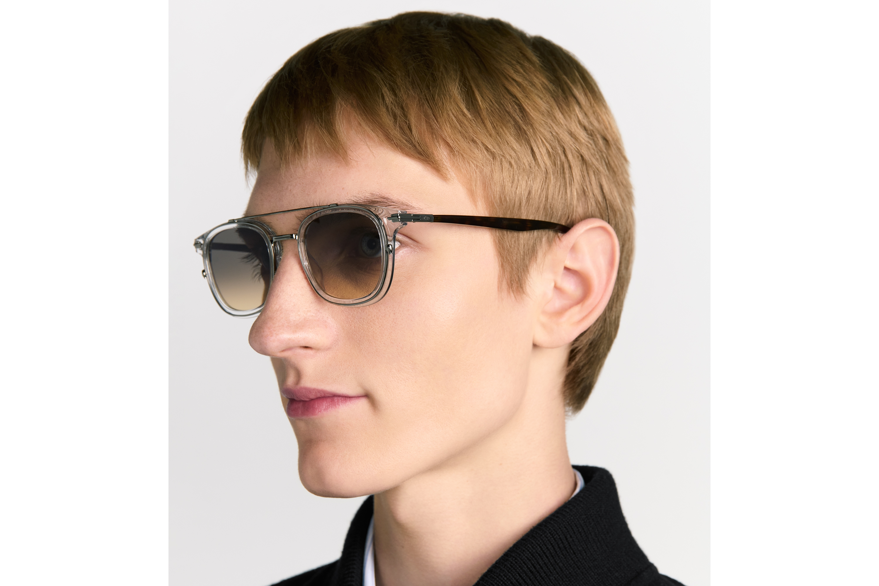 DiorBlackSuit S14I Bio-Acetate Gafas de sol cuadradas color cristal y con efecto carey marrón E29