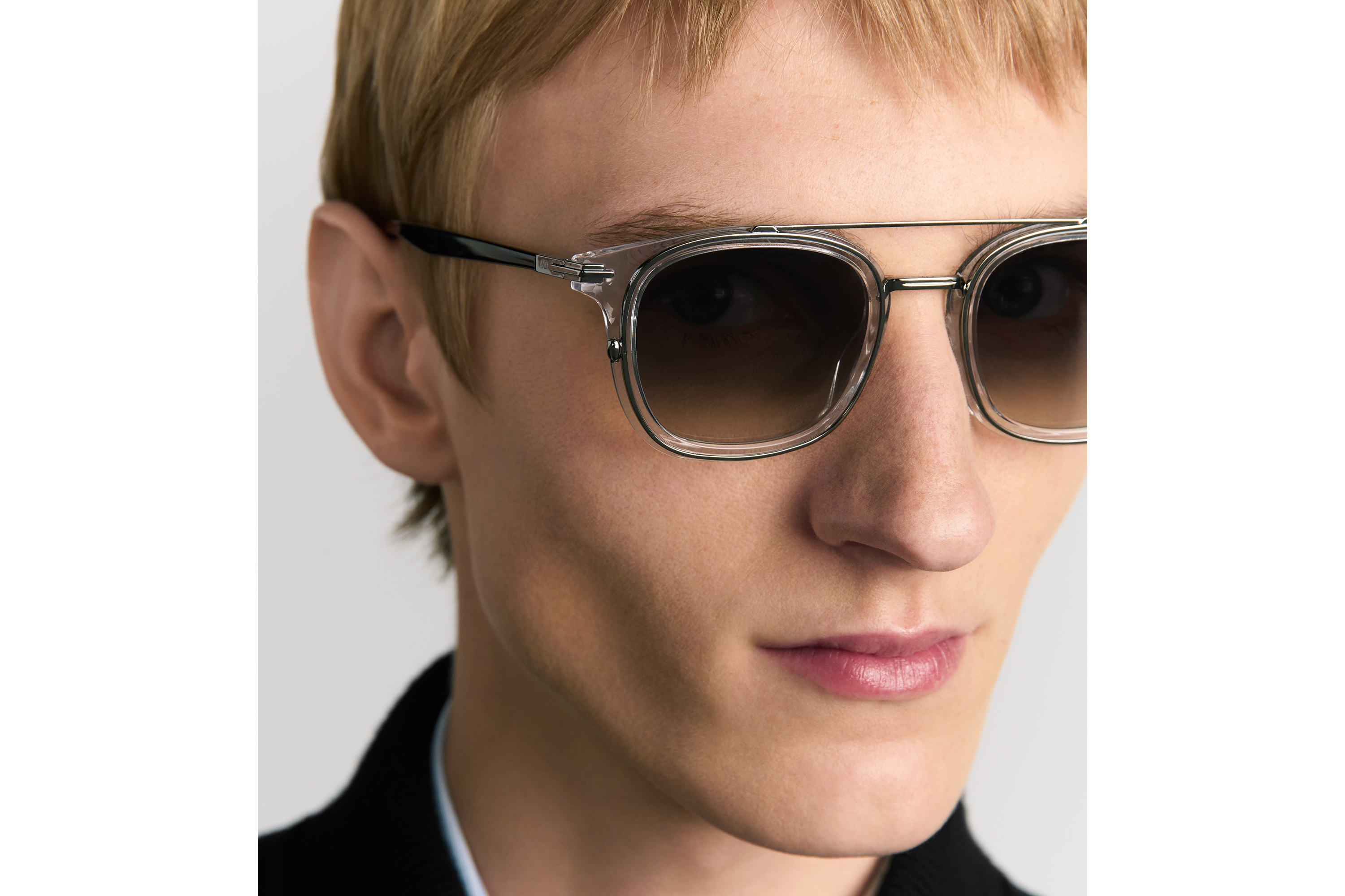 DiorBlackSuit S14I Bio-Acetate Gafas de sol cuadradas color cristal y con efecto carey marrón E30