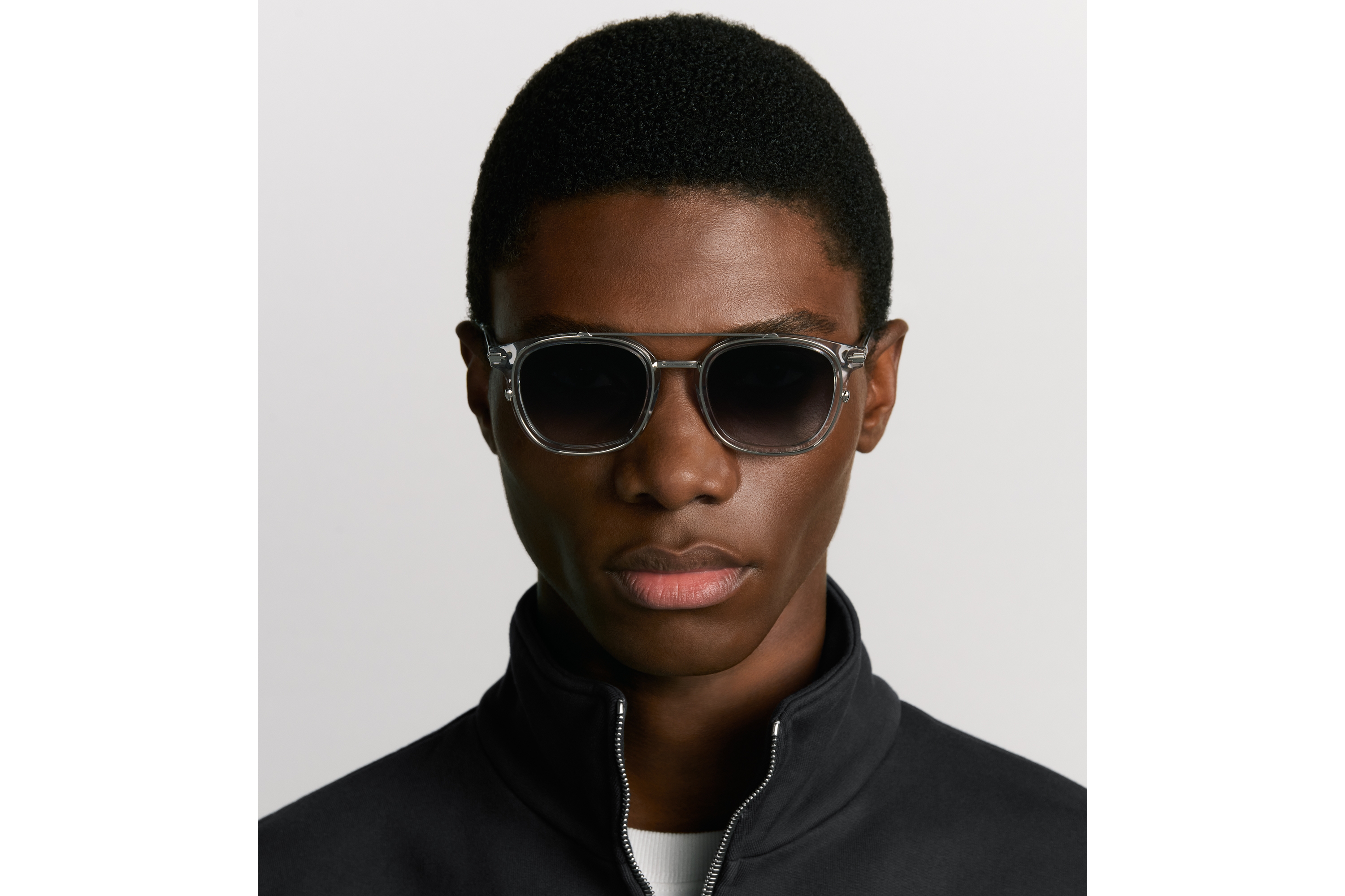 look_image_alt_prefix DiorBlackSuit S14I Bio-Acetate Quadratische Sonnenbrille in transparentem Grau E29