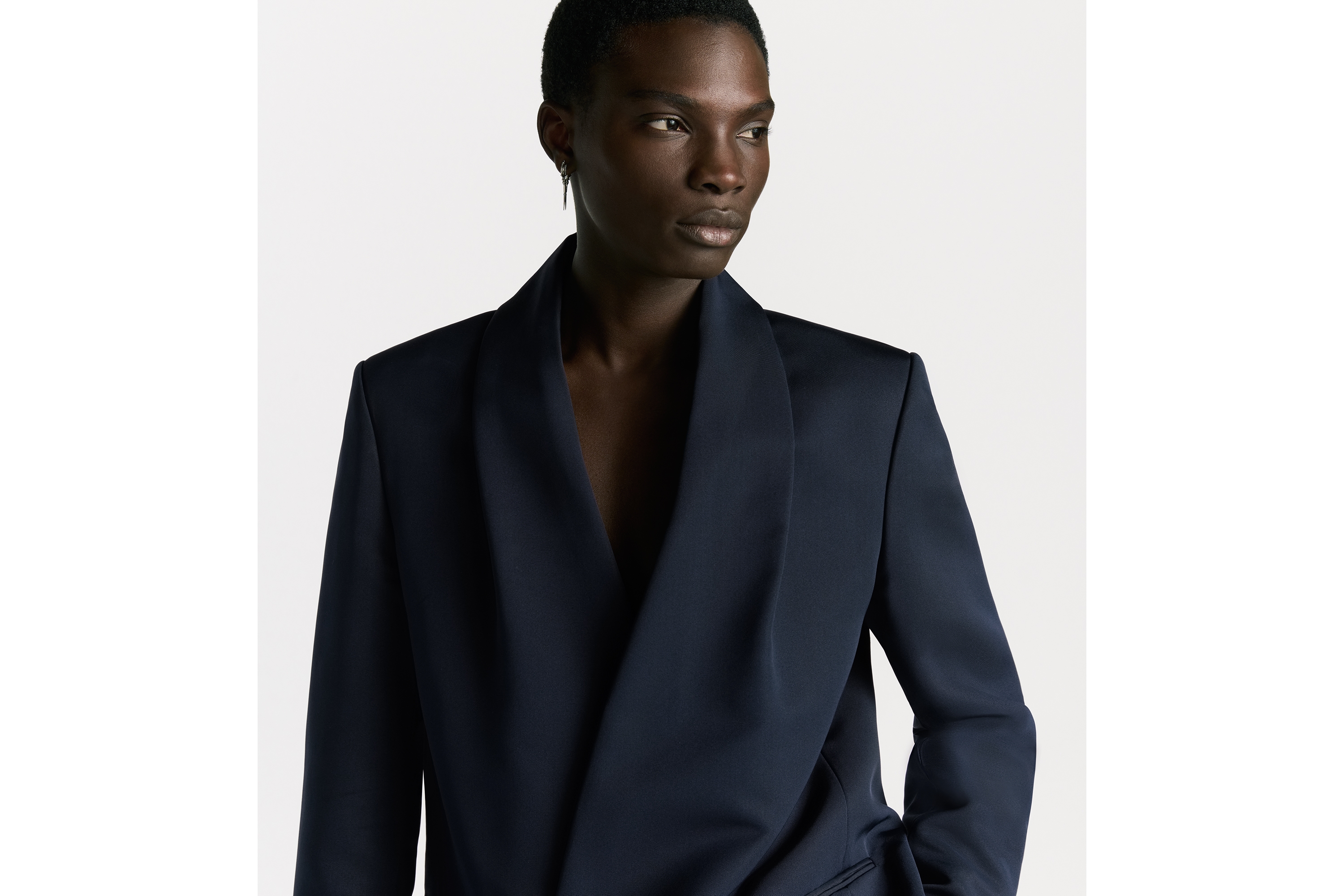 Jacket with Shawl Collar and Removable Bow
