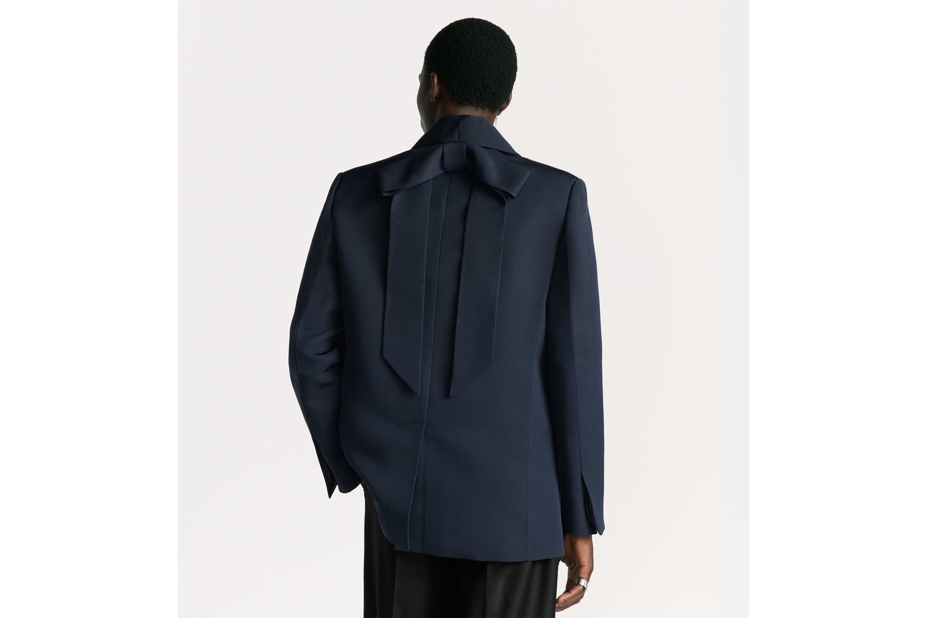 Jacket with Shawl Collar and Removable Bow