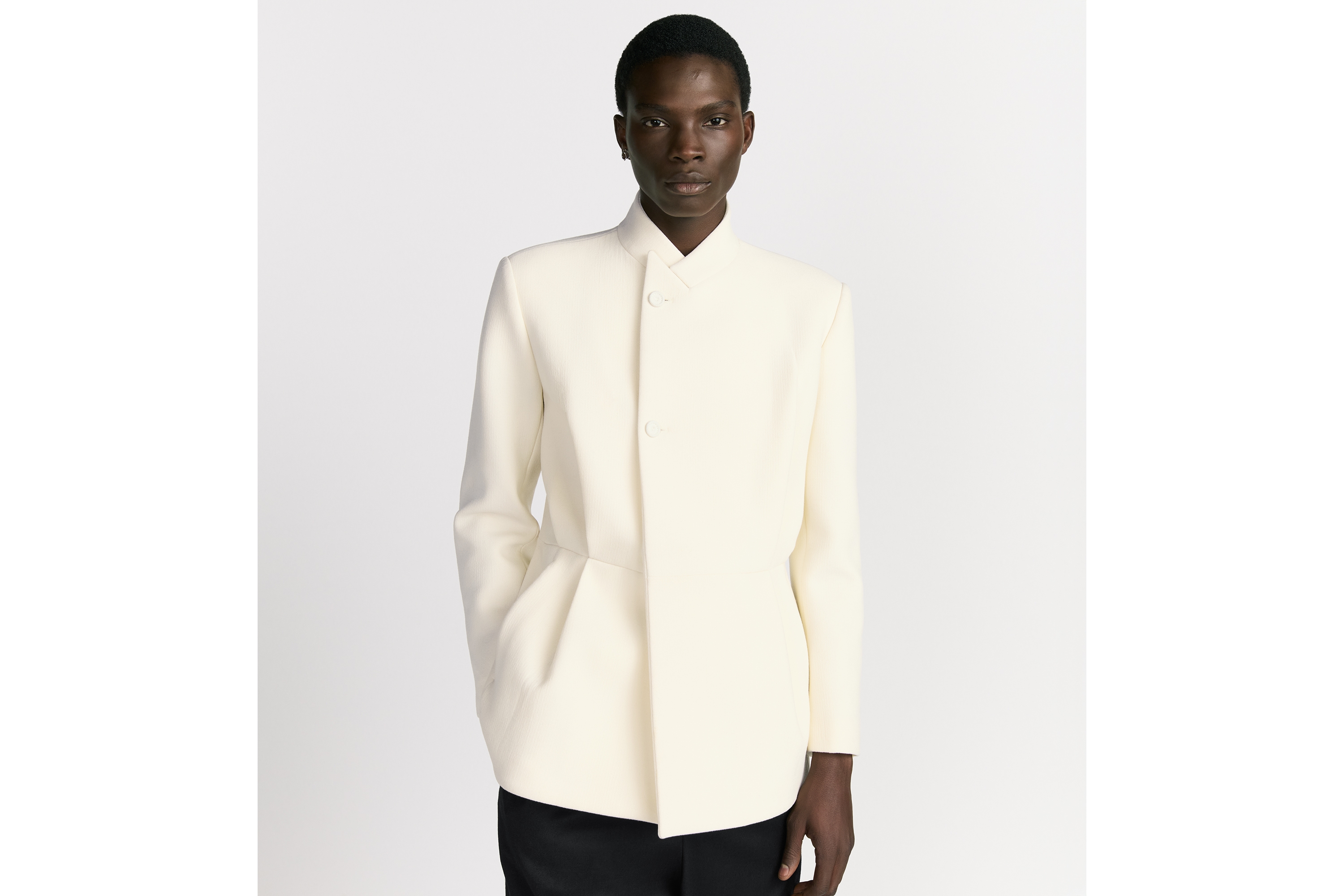 Look Bar Jacket Ecru Virgin Wool Blend E07