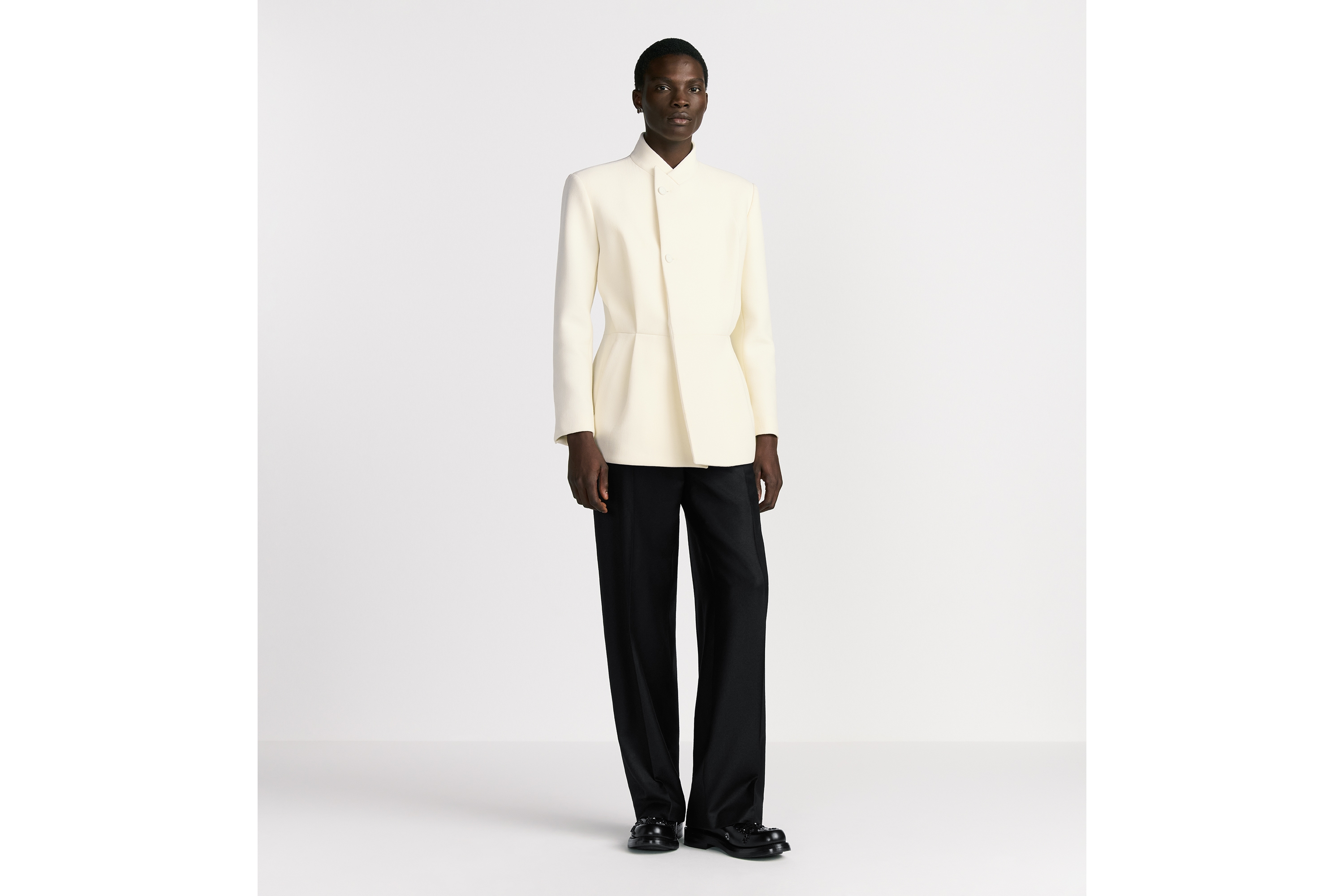 Look Bar Jacket Ecru Virgin Wool Blend E08