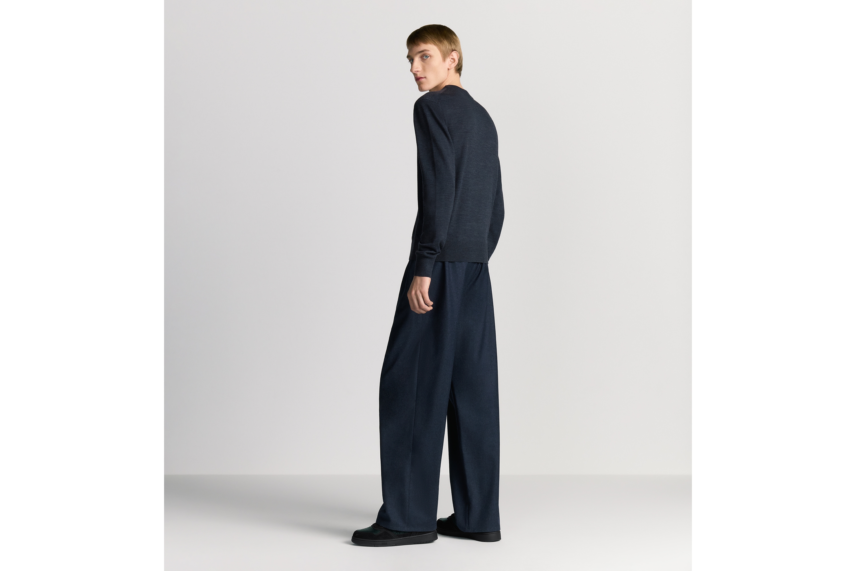 look_image_alt_prefix CD Icon-trui met ronde hals Metallic blauwe jersey van kasjmier E09