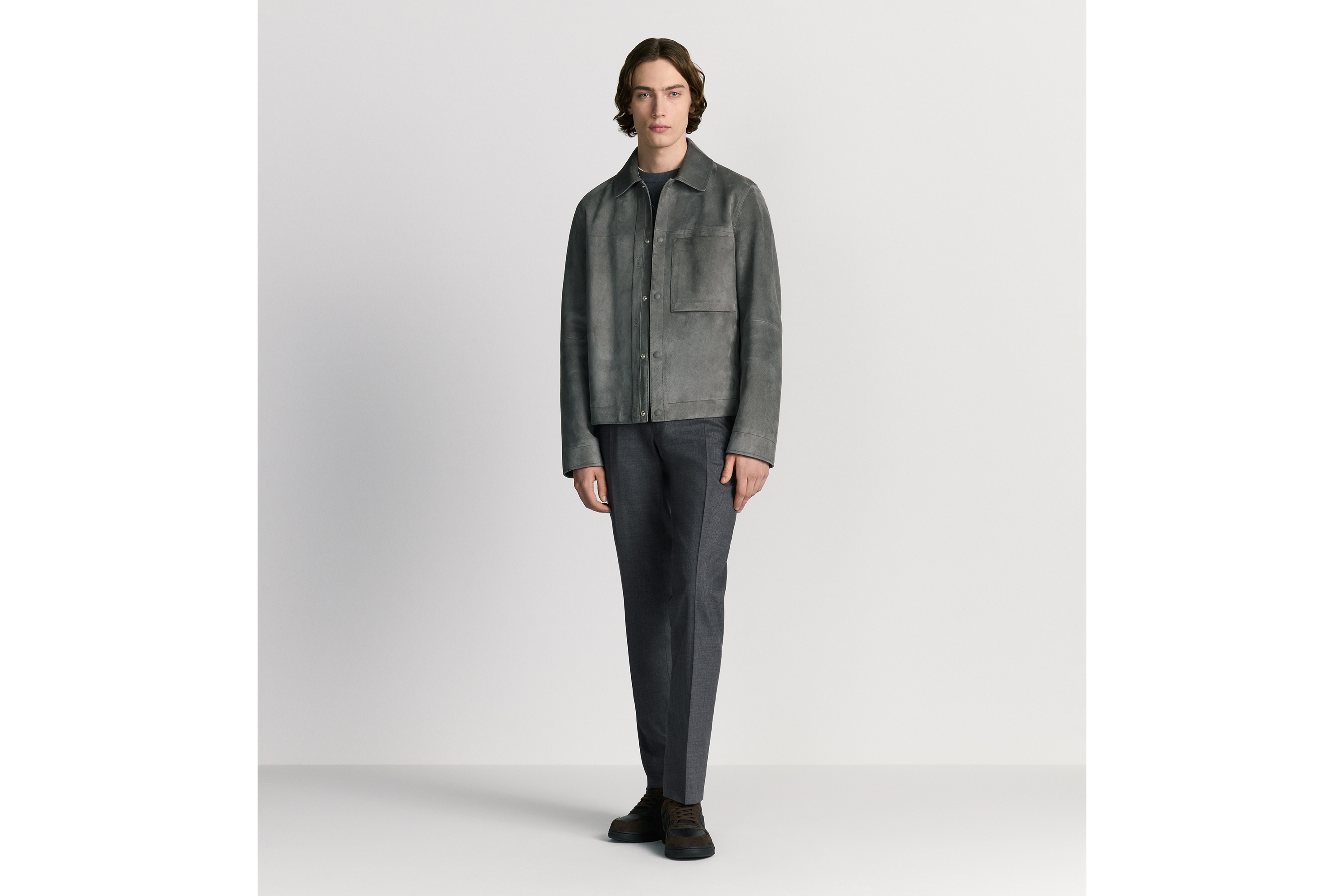 Look Blouson Jacket Anthracite Gray Lambskin E02