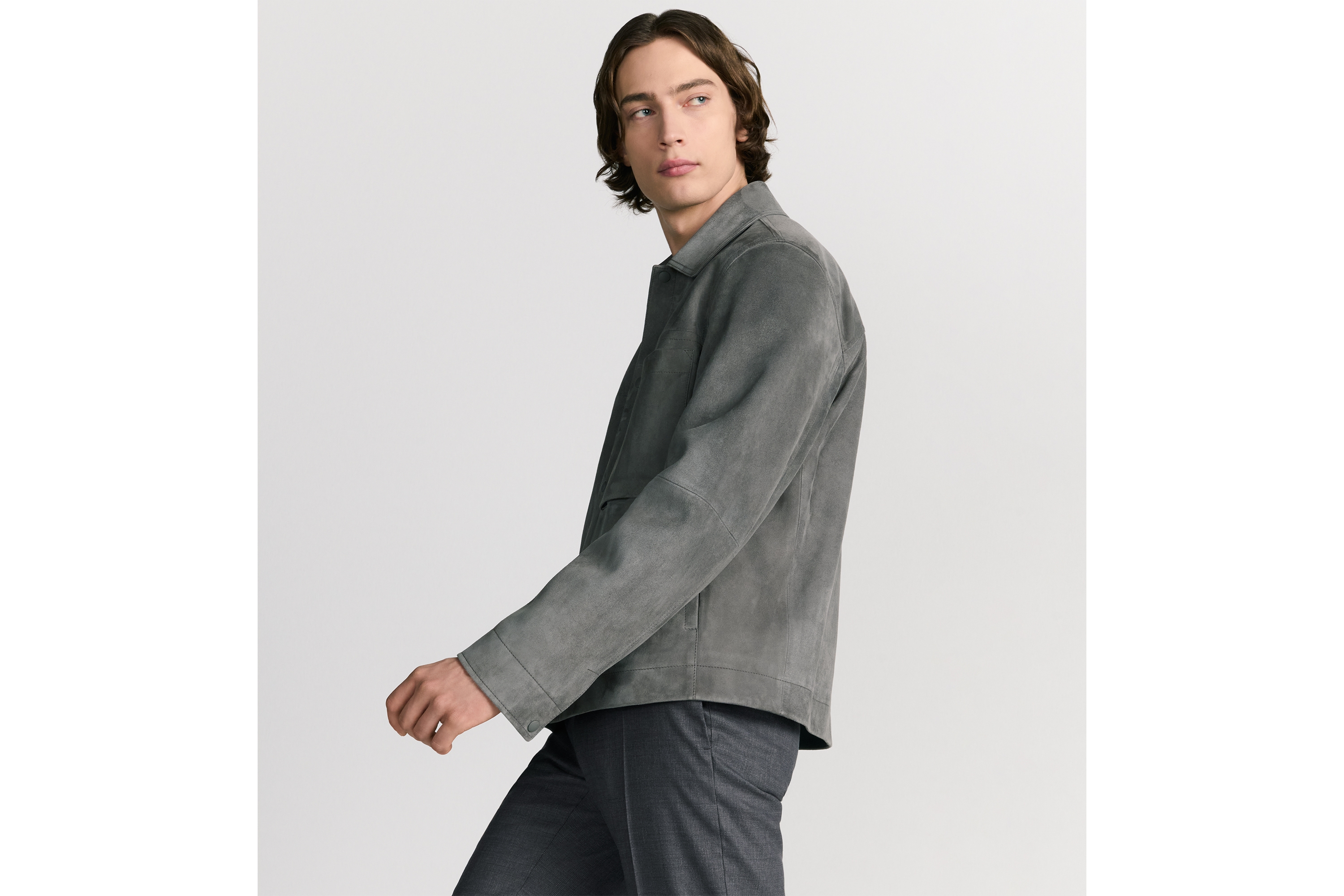 Look Blouson Jacket Anthracite Gray Lambskin E03