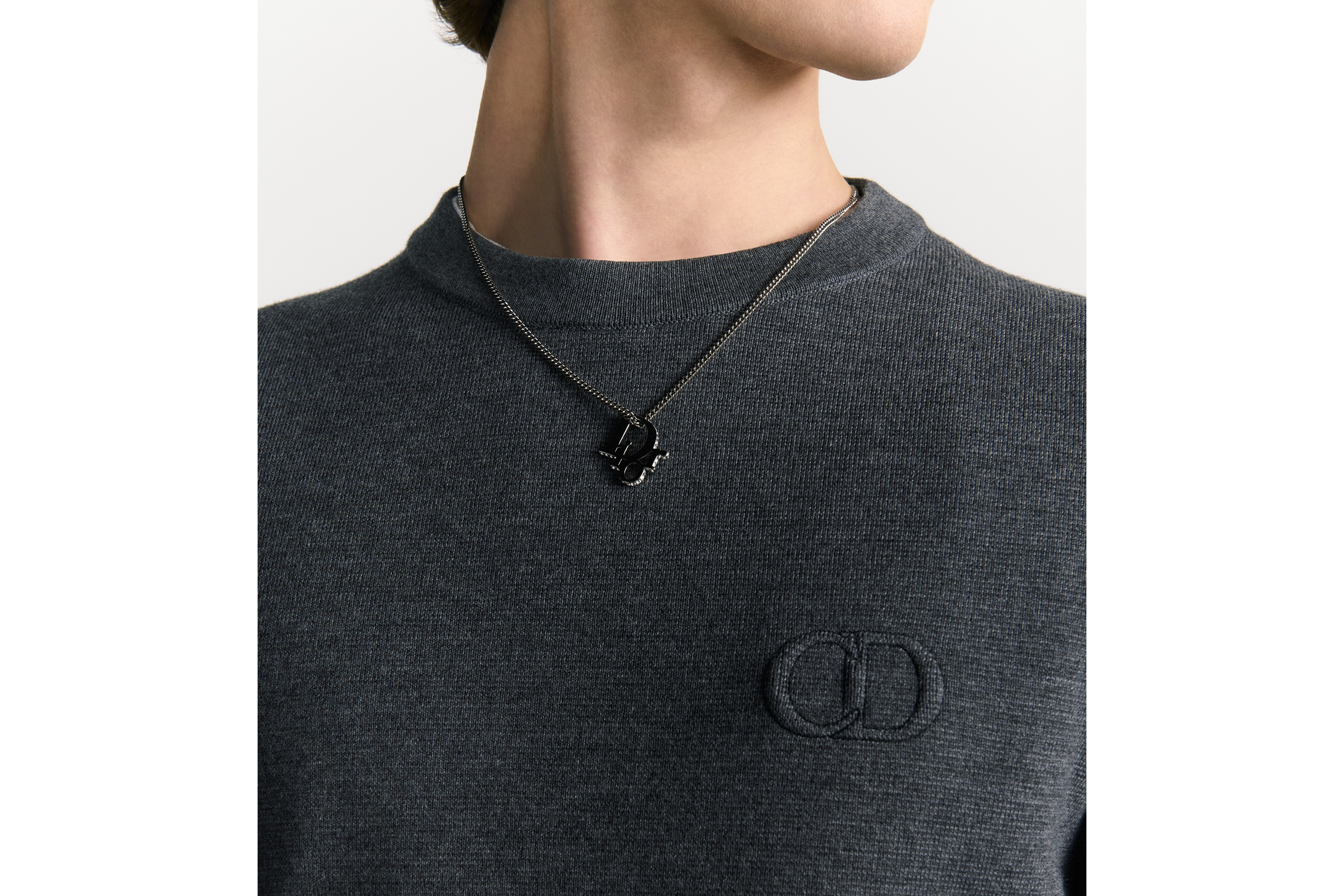 look_image_alt_prefix Suéter CD Icon Malha Punto Milano de lã virgem cinza E10