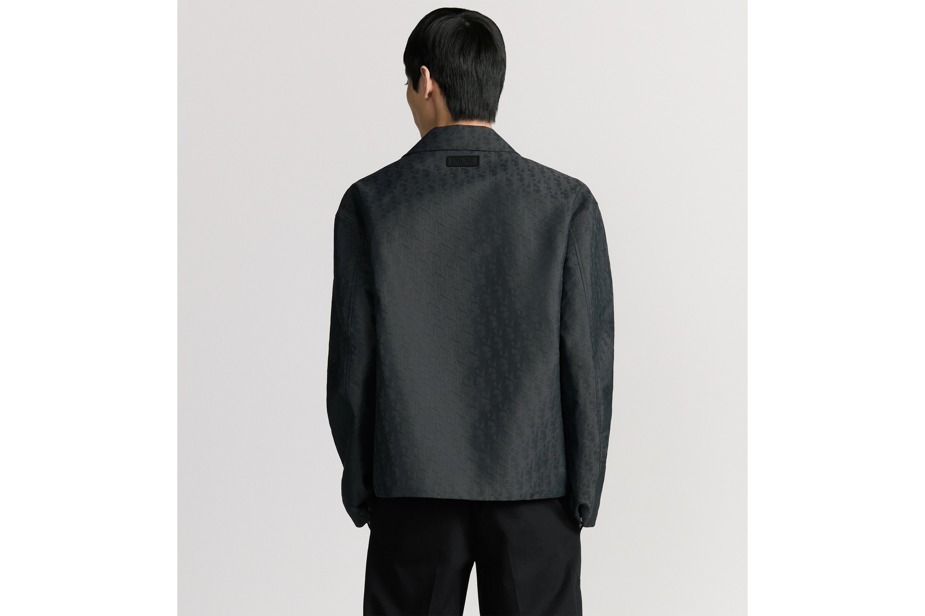 Look Dior Oblique Blouson Jacket Gray Technical Jacquard E03