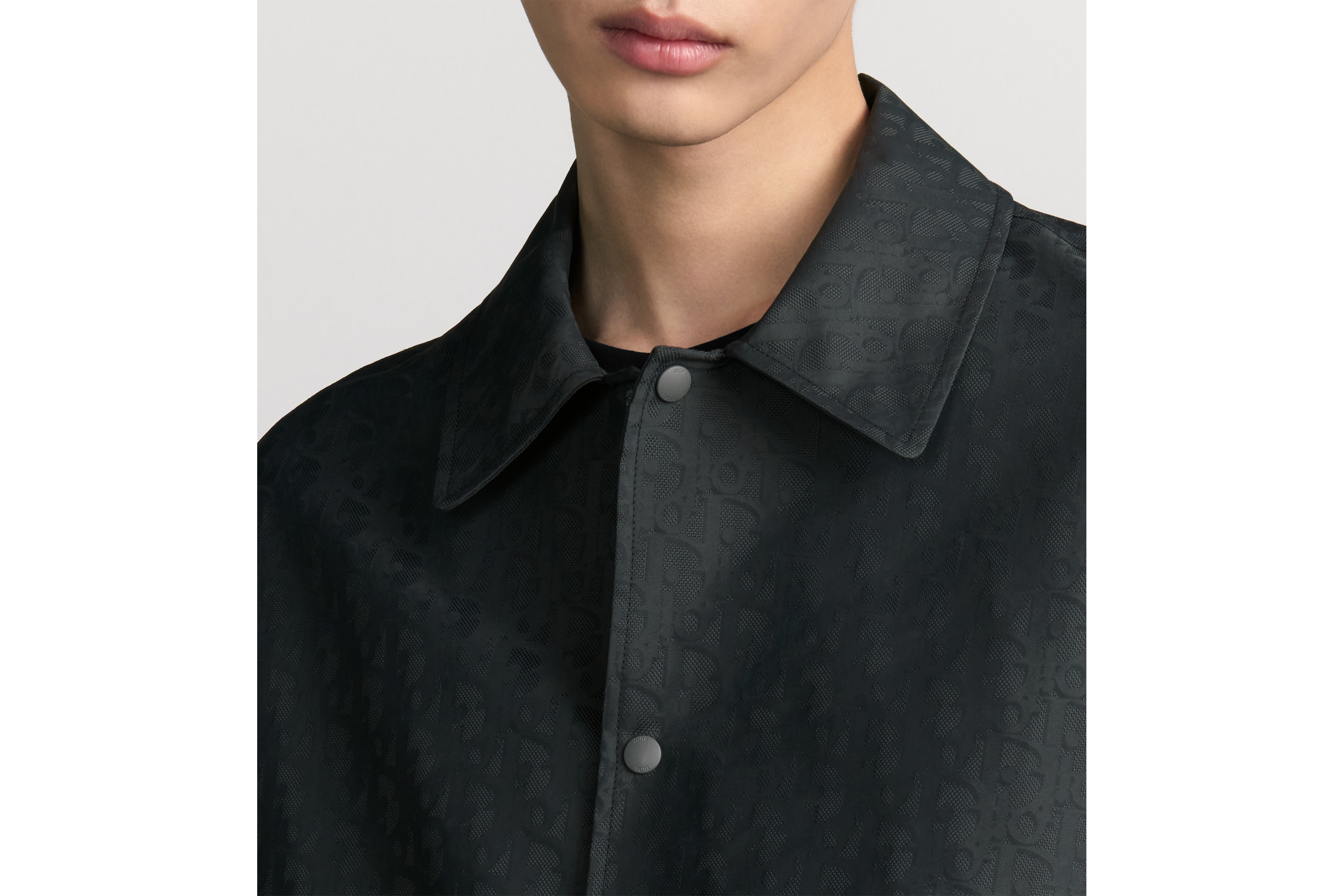 Look Dior Oblique Blouson Jacket Gray Technical Jacquard E04