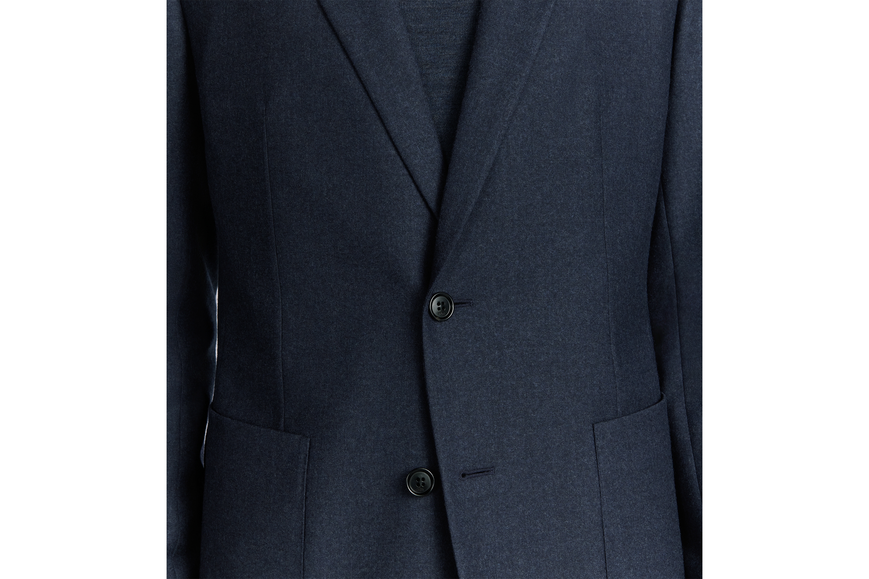 Look Jacket with Dior Oblique Interior Blue Virgin Wool Flannel E10
