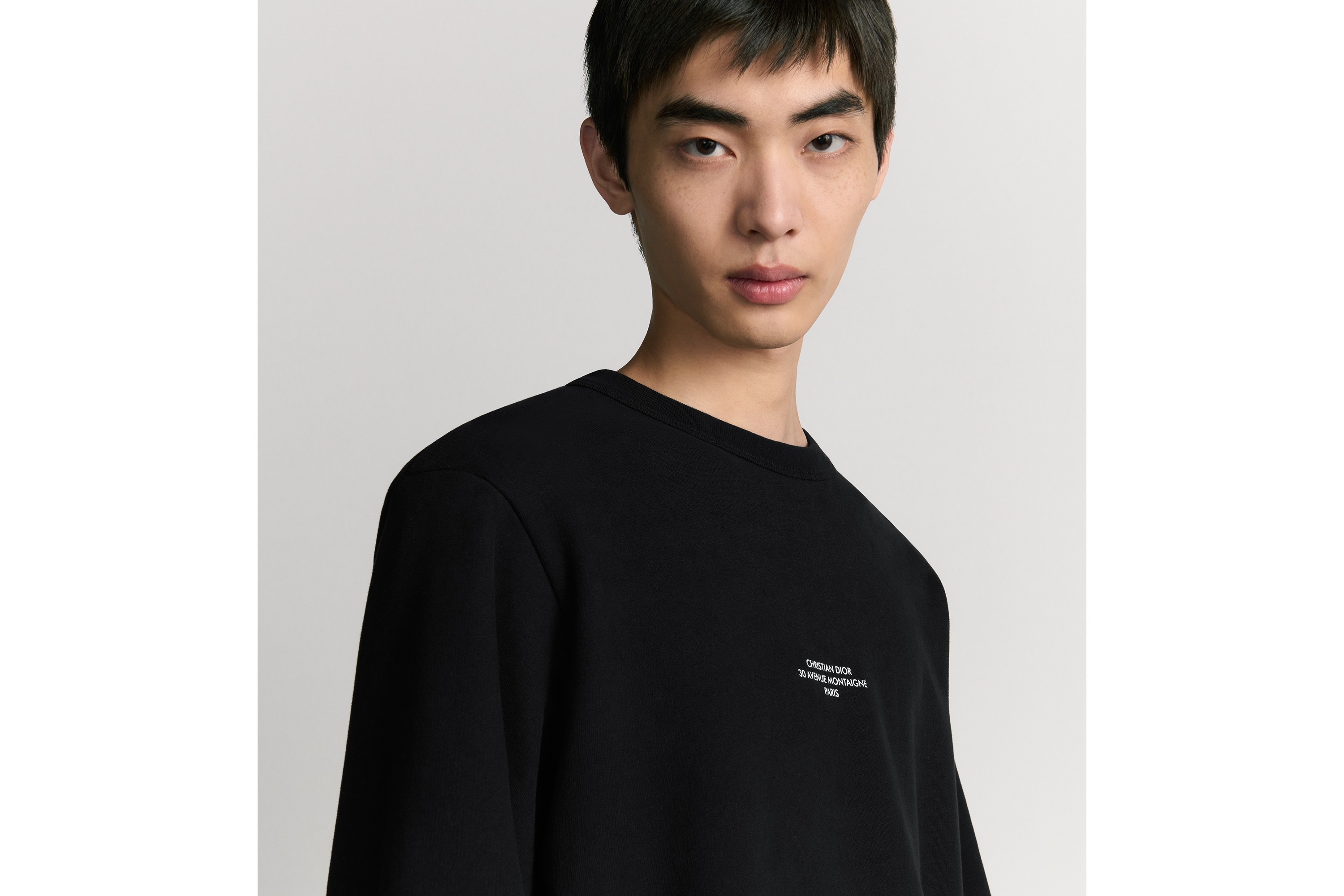 Look Dior Montaigne Sweatshirt Black Cotton Fleece E10