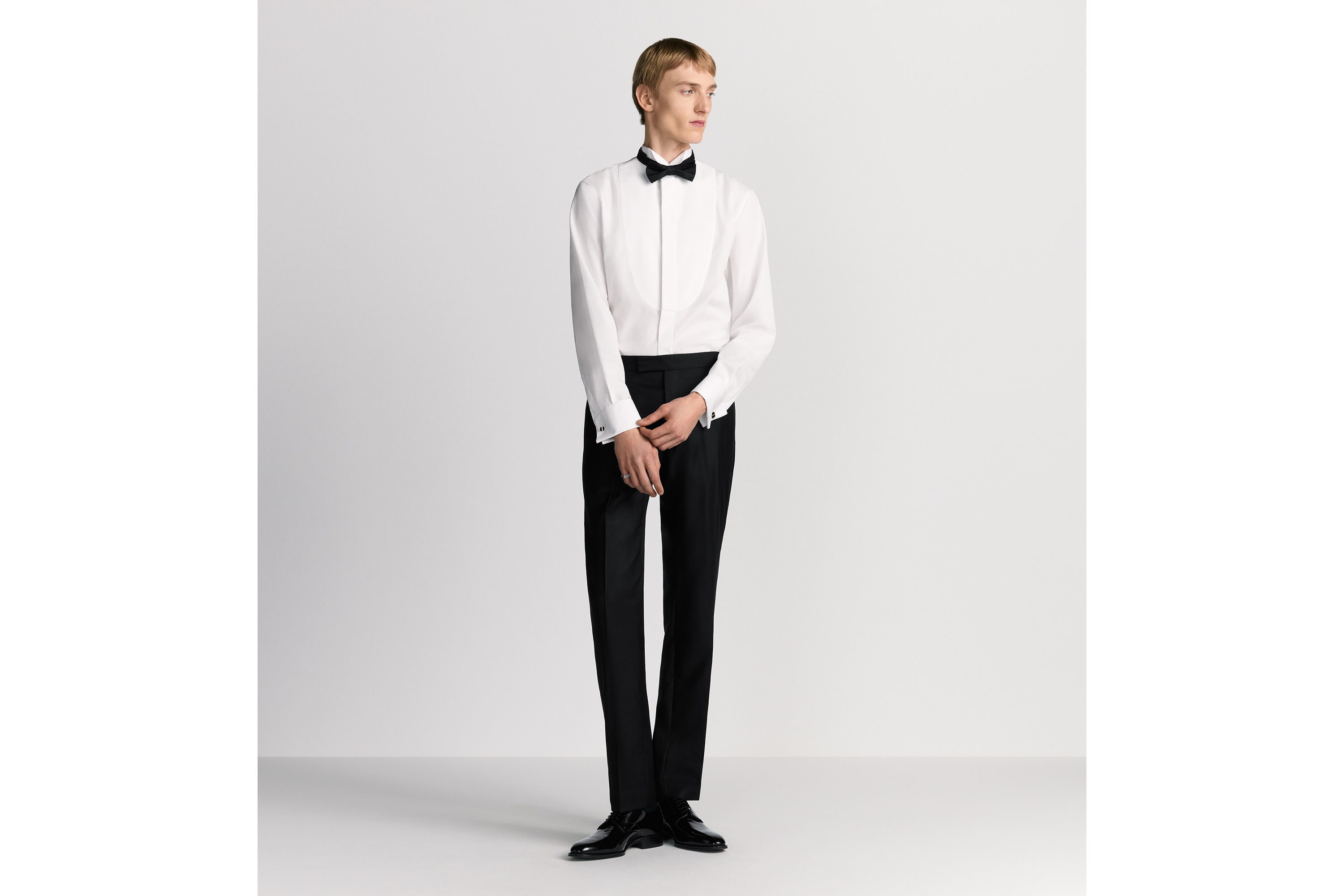 Look Tuxedo Shirt White Cotton Poplin E08