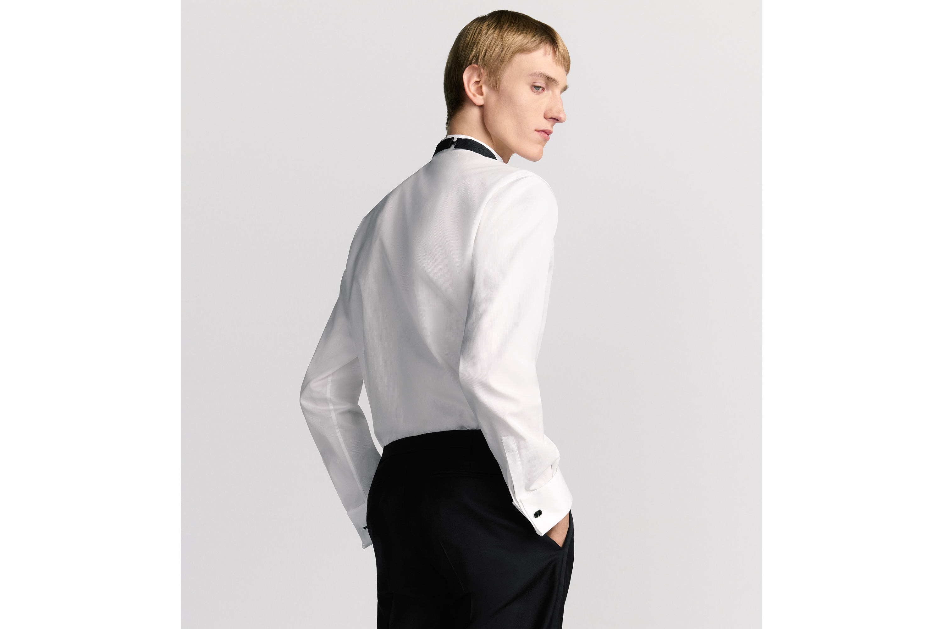 Look Tuxedo Shirt White Cotton Poplin E09