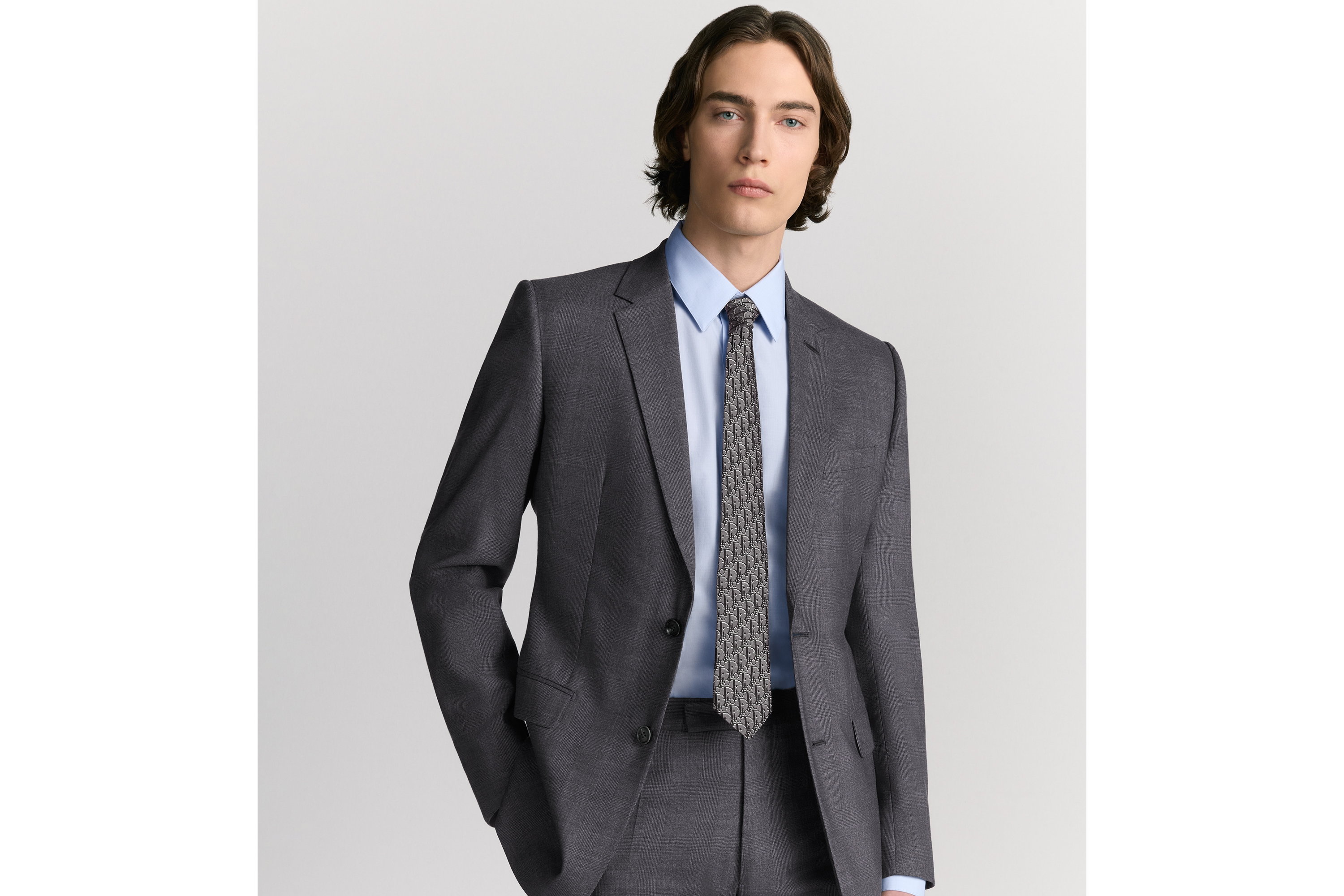 Look Classic Suit Gray Virgin Wool, Linen and Silk E01