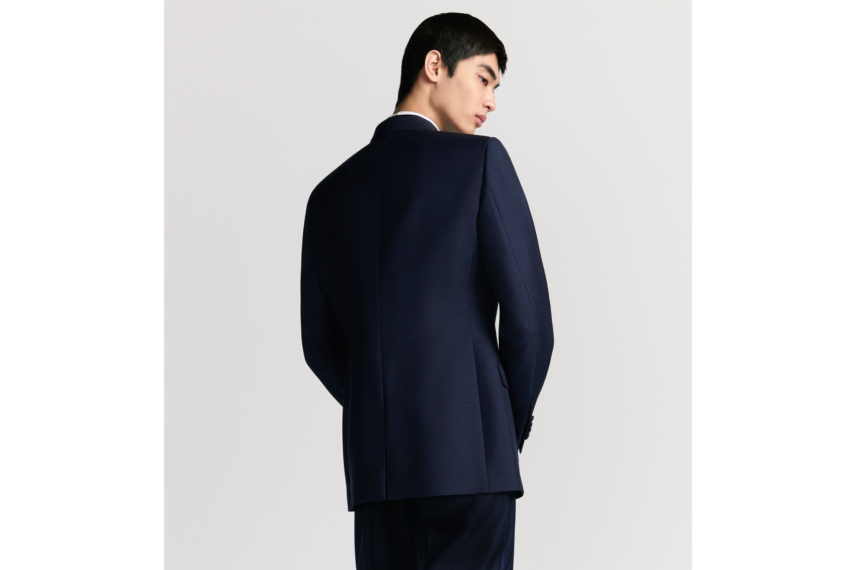 Oblique Tuxedo Blue Virgin Wool-Mohair-Silk Twill E03