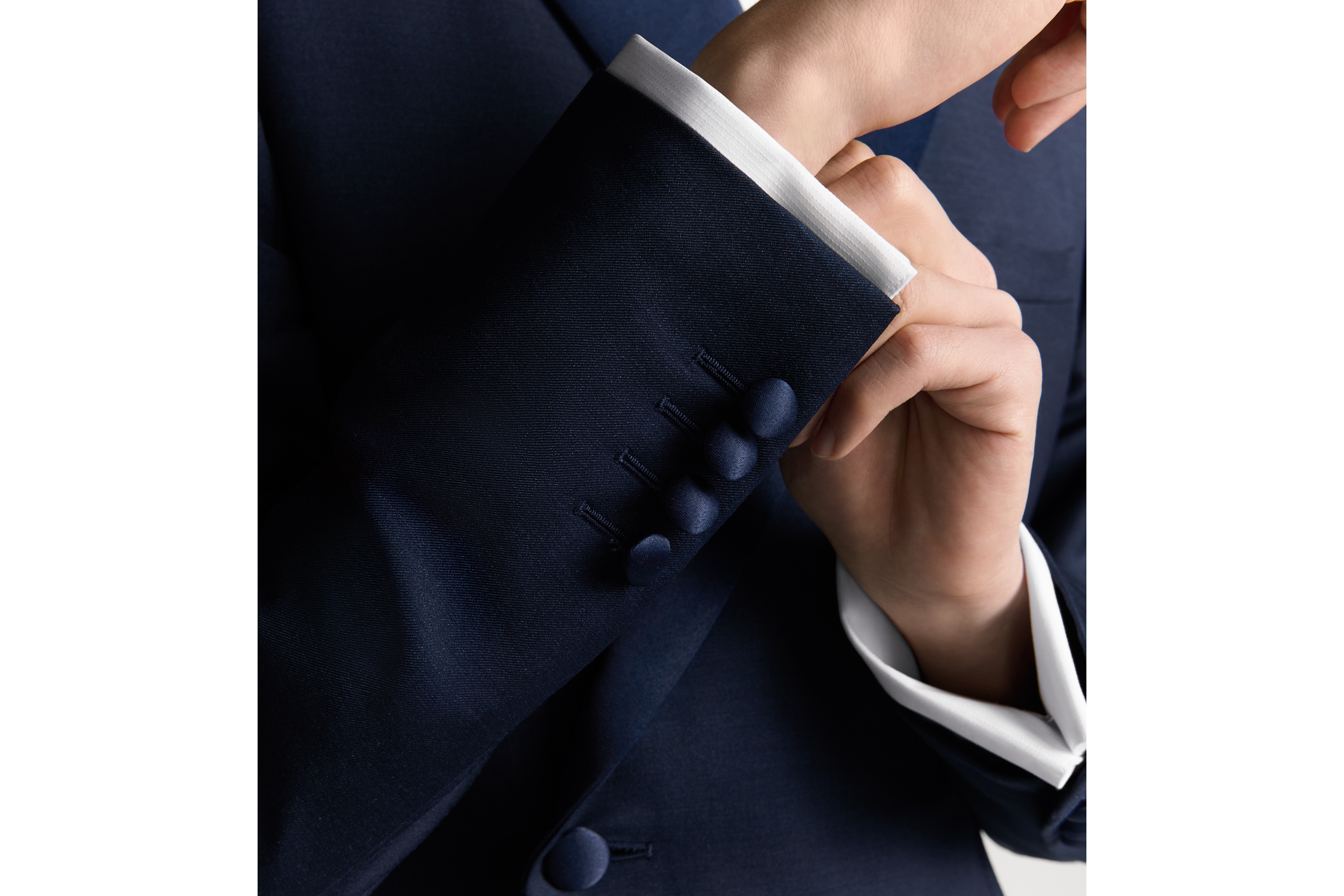 Oblique Tuxedo Blue Virgin Wool-Mohair-Silk Twill E04