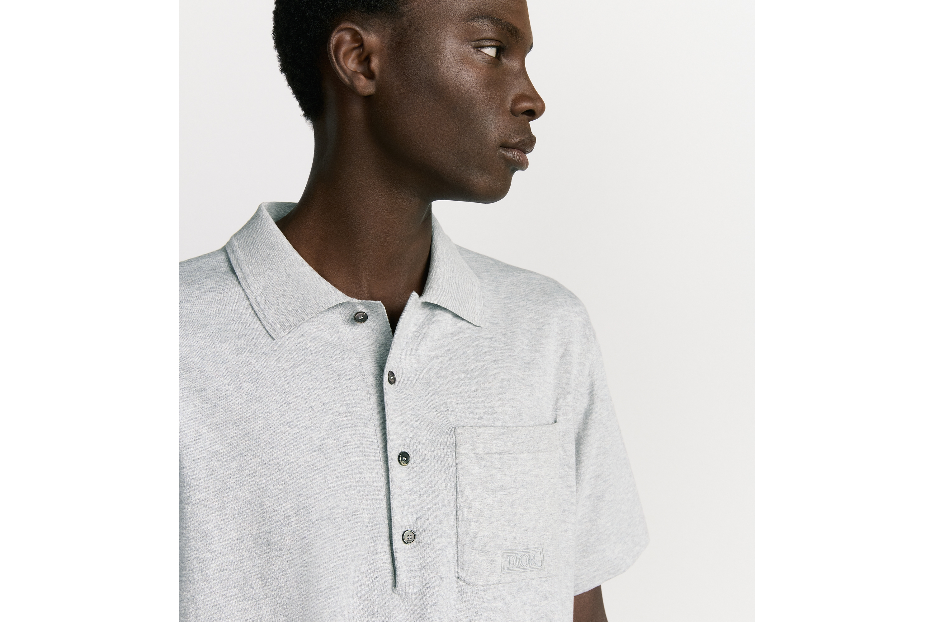 look_image_alt_prefix Dior Icons Poloshirt Baumwoll- und Seidenjersey in Grau E10