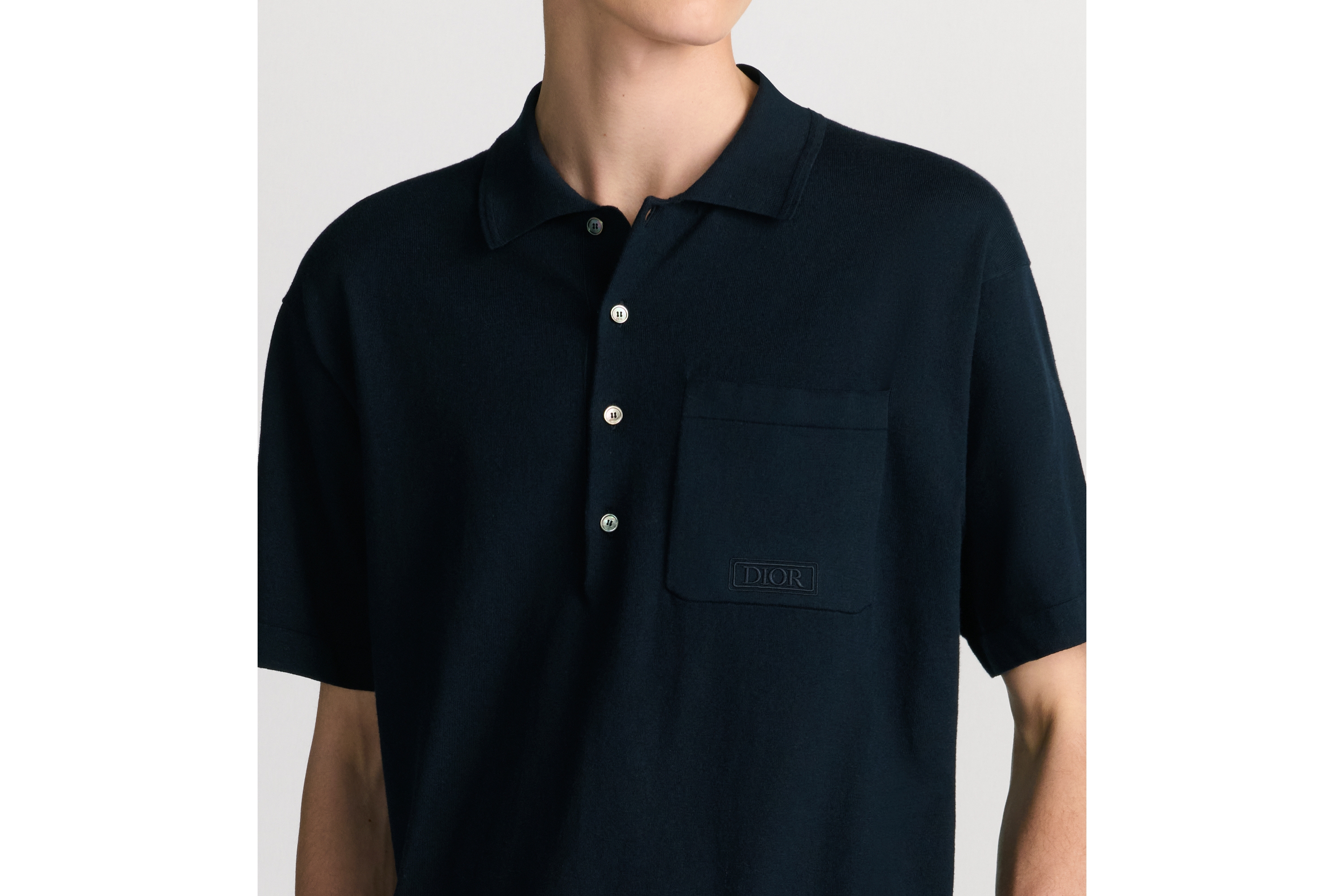 look_image_alt_prefix Dior Icons Poloshirt Baumwoll- und Seidenjersey in Marineblau E10
