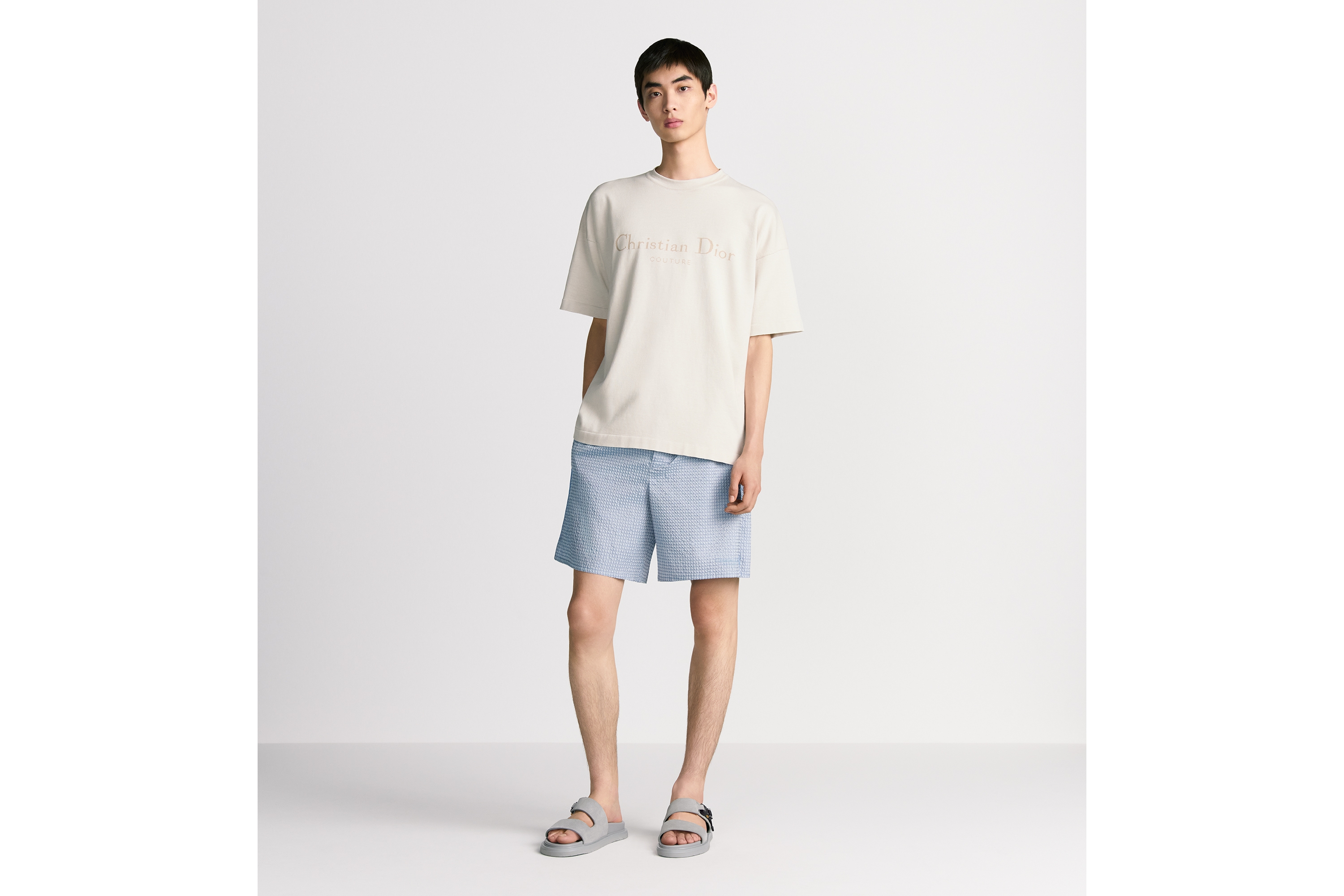 Look Christian Dior Couture T-Shirt, Relaxed Fit White Cotton Knit E08