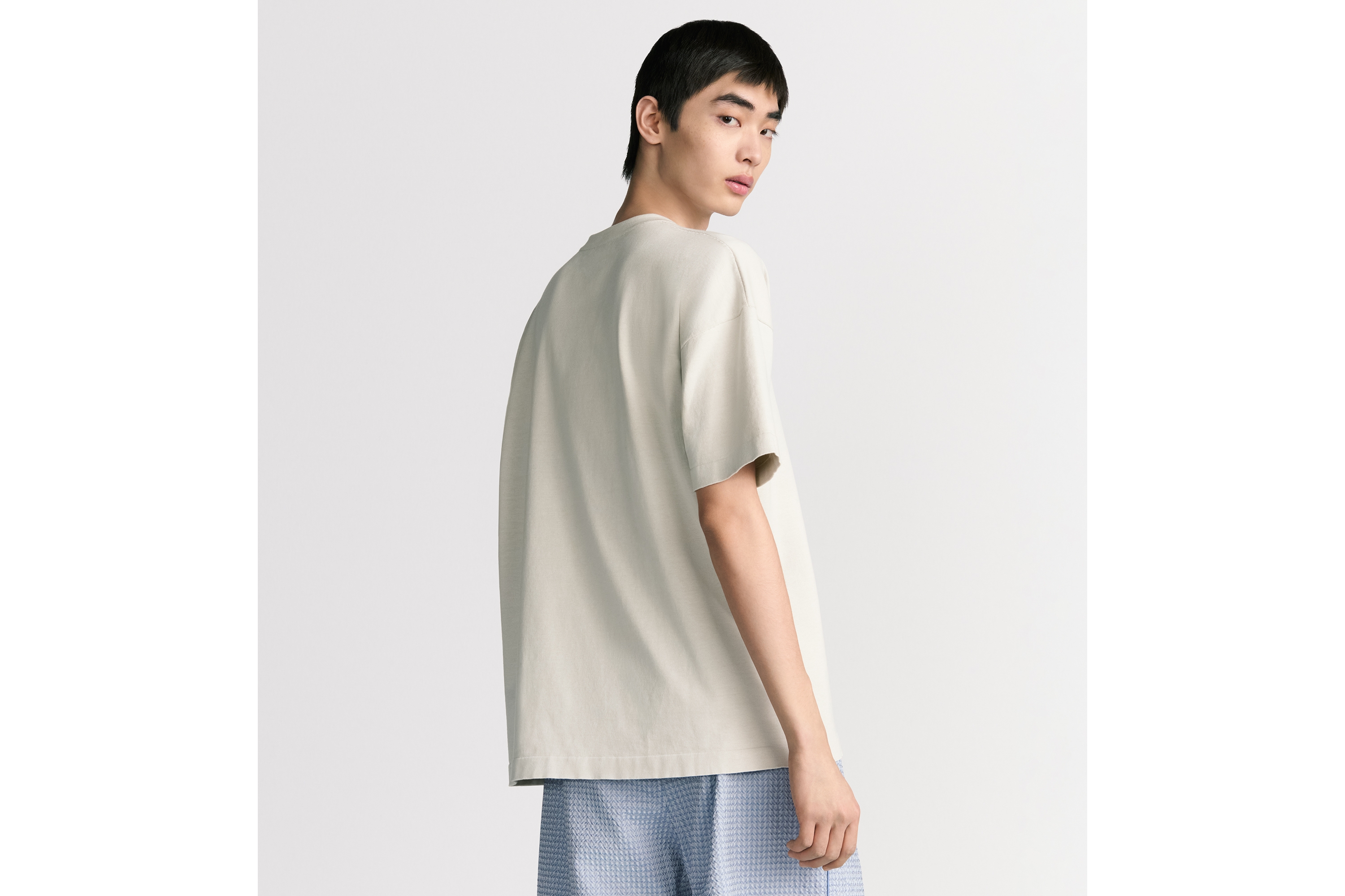 Look Christian Dior Couture T-Shirt, Relaxed Fit White Cotton Knit E09