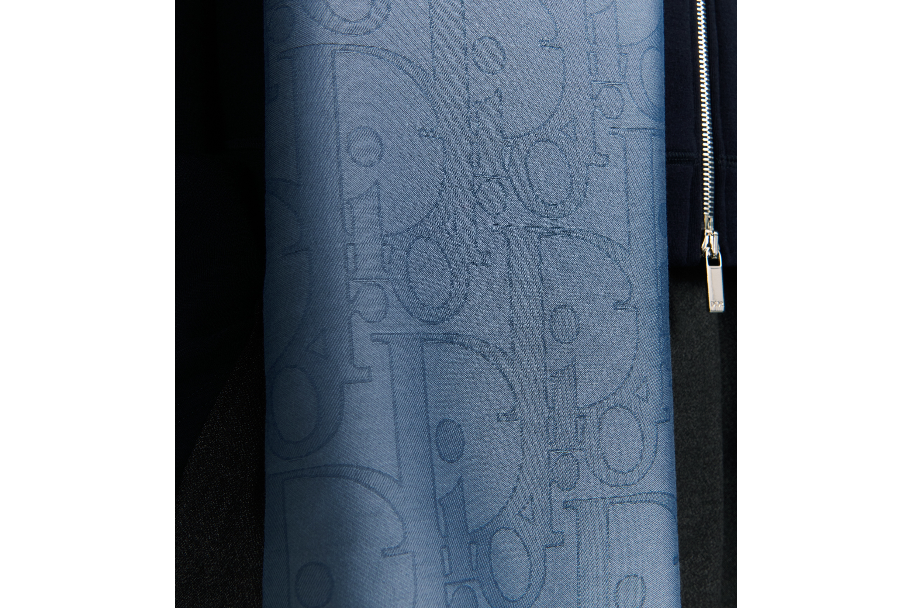 Look Dior Gravity Stole Blue Cotton and Silk E34