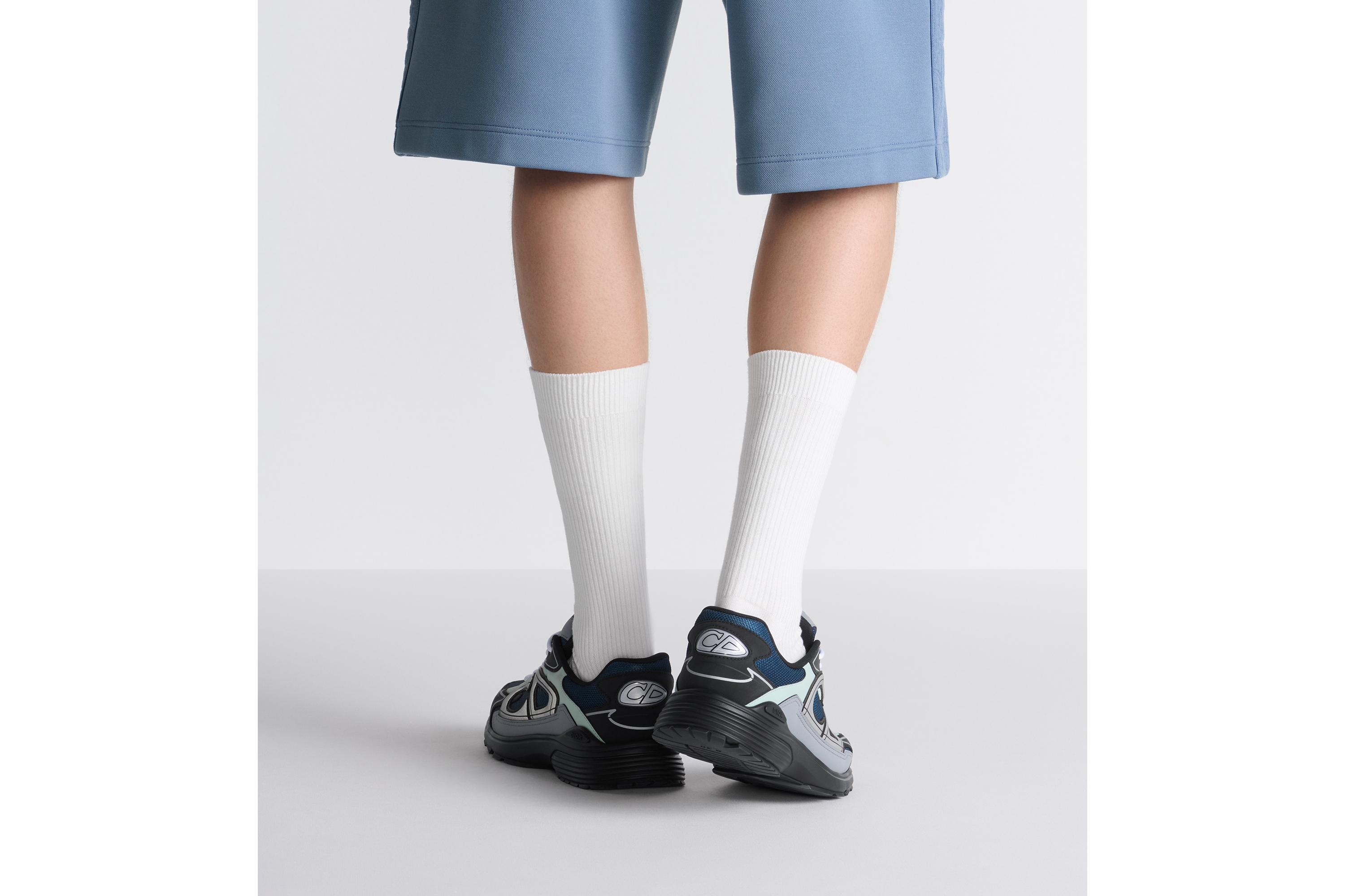 Look B30 Countdown Sneaker Blue Technical Mesh with Mint Green, Black and Gray Technical Fabric E24