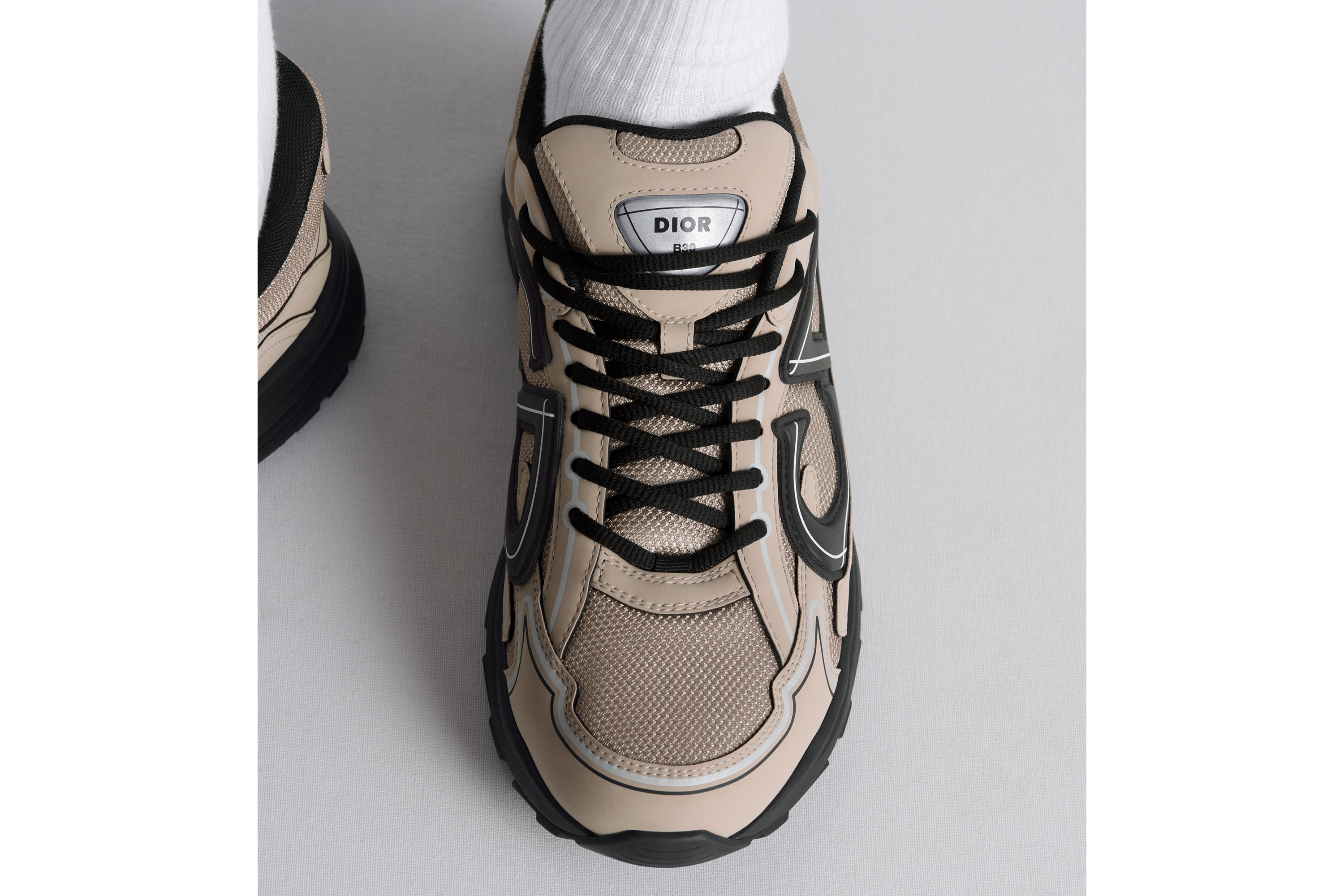 Look Sneaker B30 Countdown Maille technique beige et tissu technique beige E24