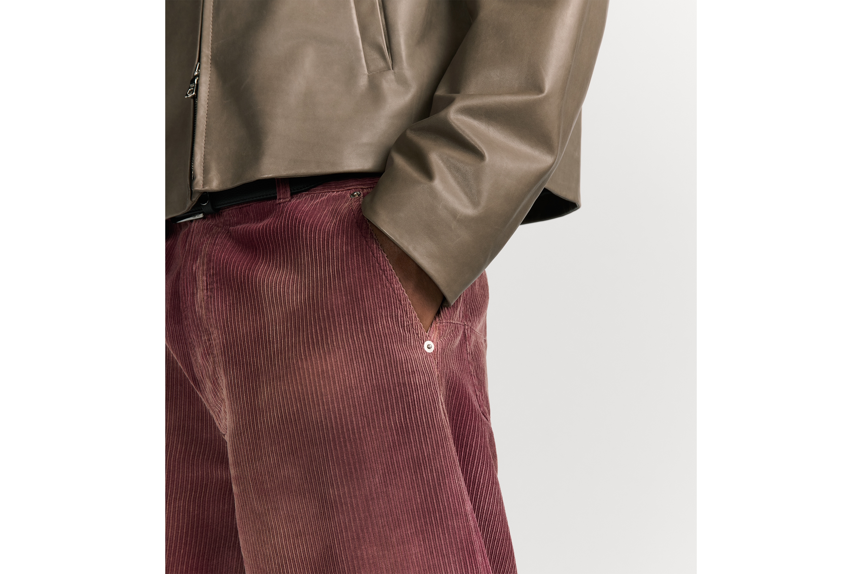 Look Pants Burgundy Cotton Corduroy E16