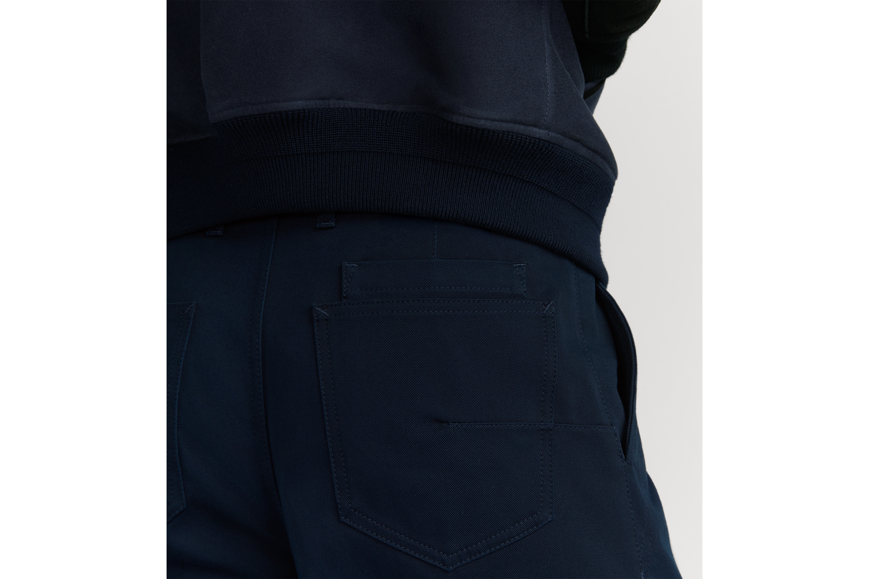 Look Dior Ribbon Cargo Pants Blue Cotton Twill E17
