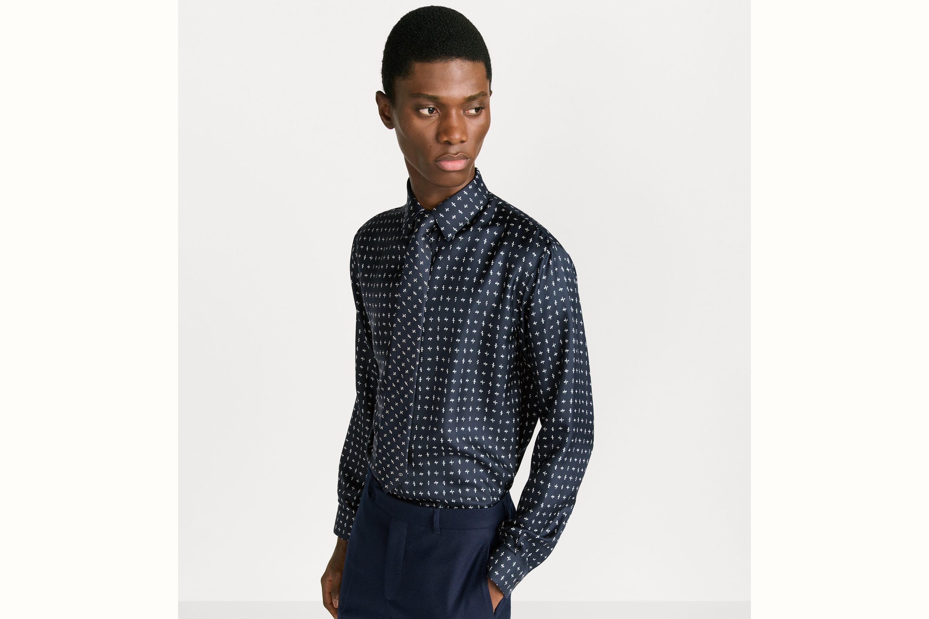 Shirt with Monsieur Dior Motif