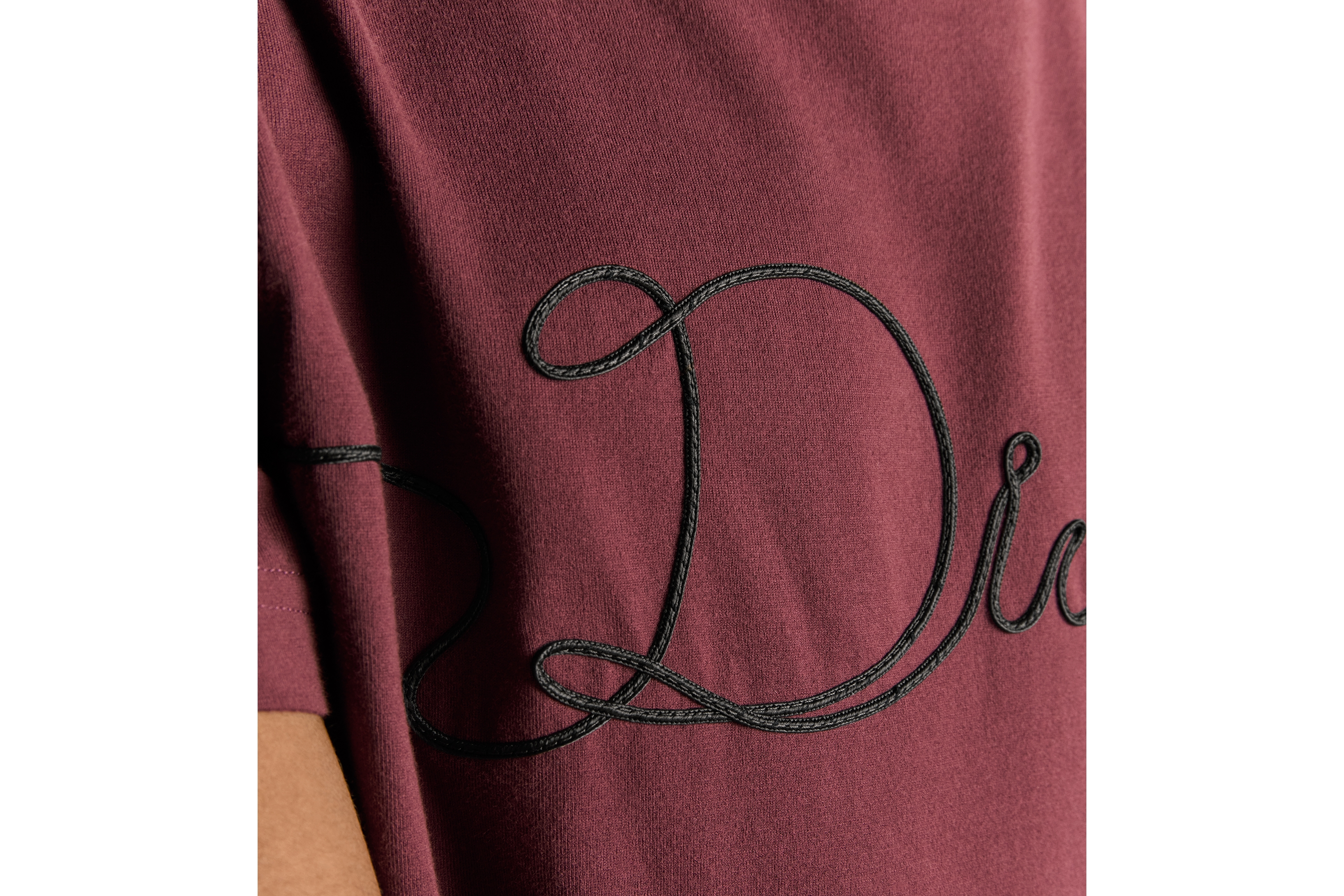 look_image_alt_prefix T-shirt Dior Ribbon, vestibilità regolare Jersey di cotone bordeaux E10