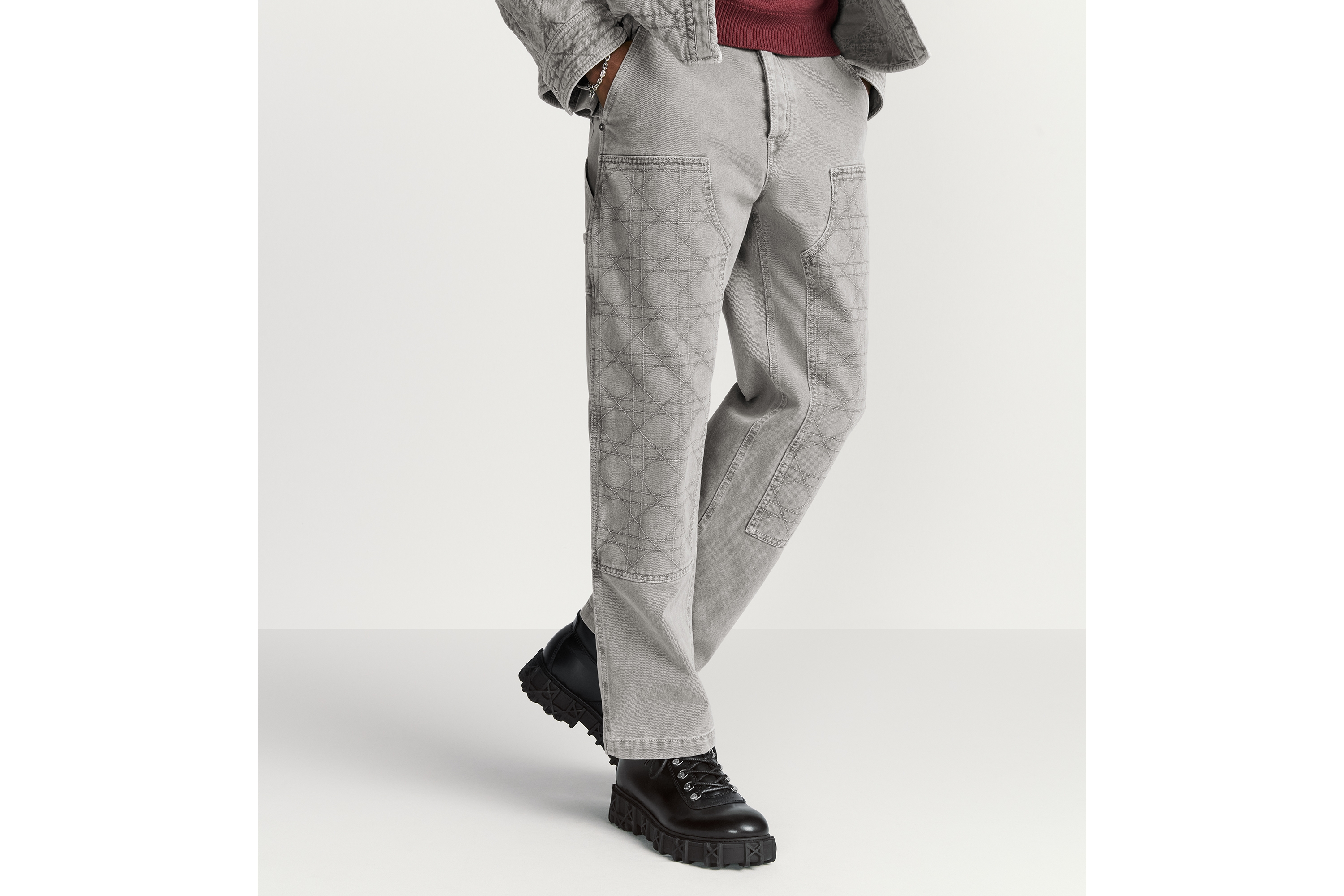 Look Cannage Carpenter Jeans Gray Cotton Twill E13