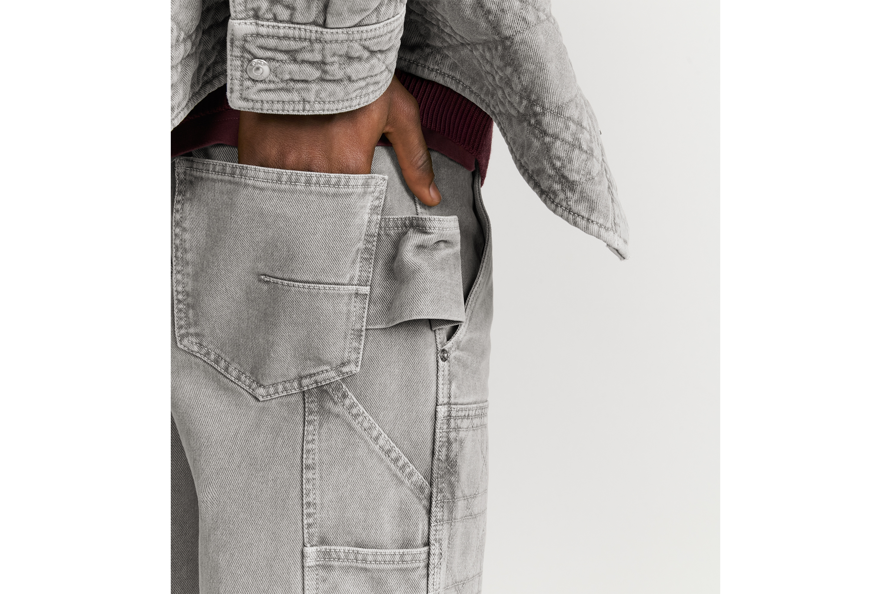 Look Cannage Carpenter Jeans Gray Cotton Twill E16