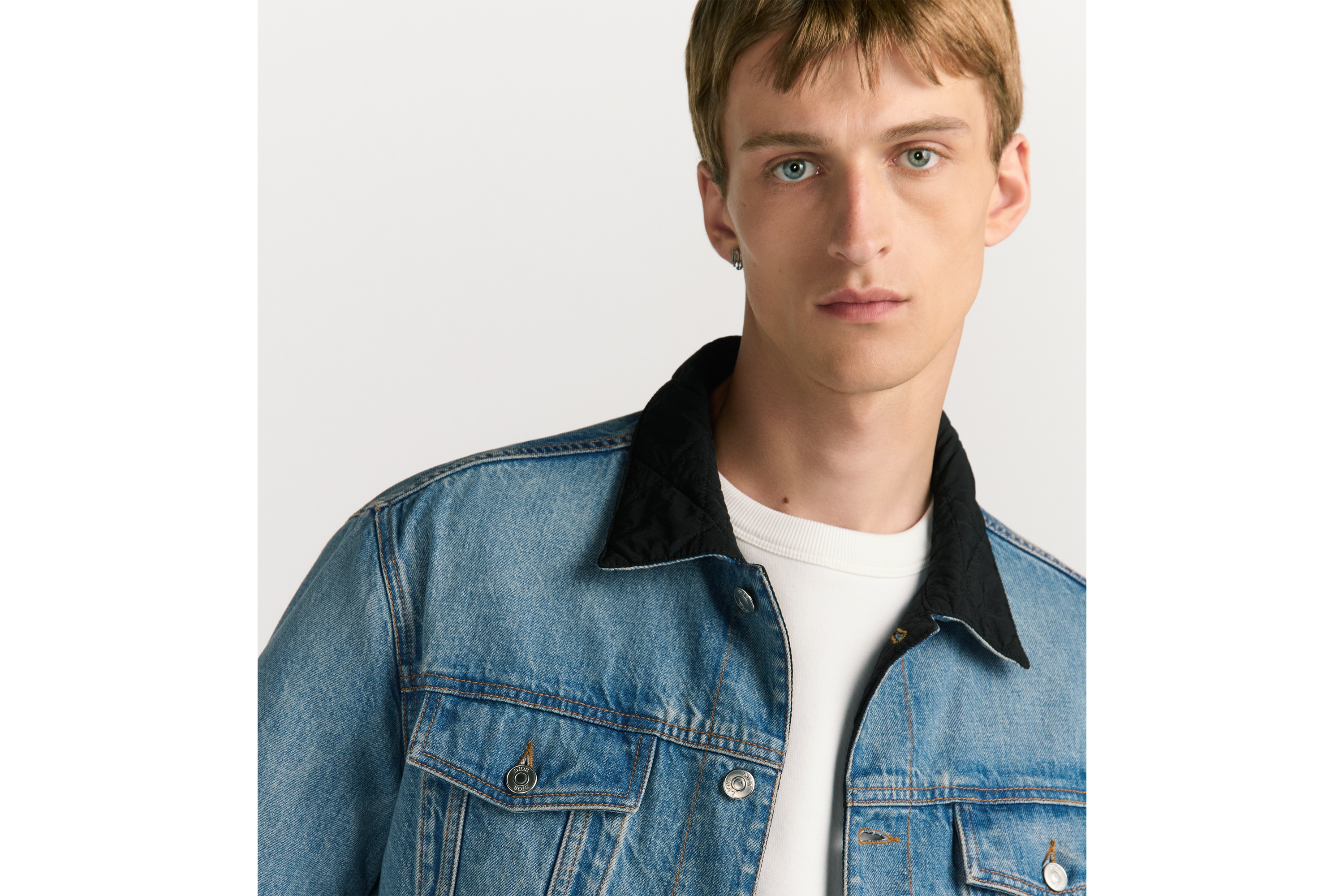 Look Veste en jean réversible Cannage Sergé de coton bleu E04