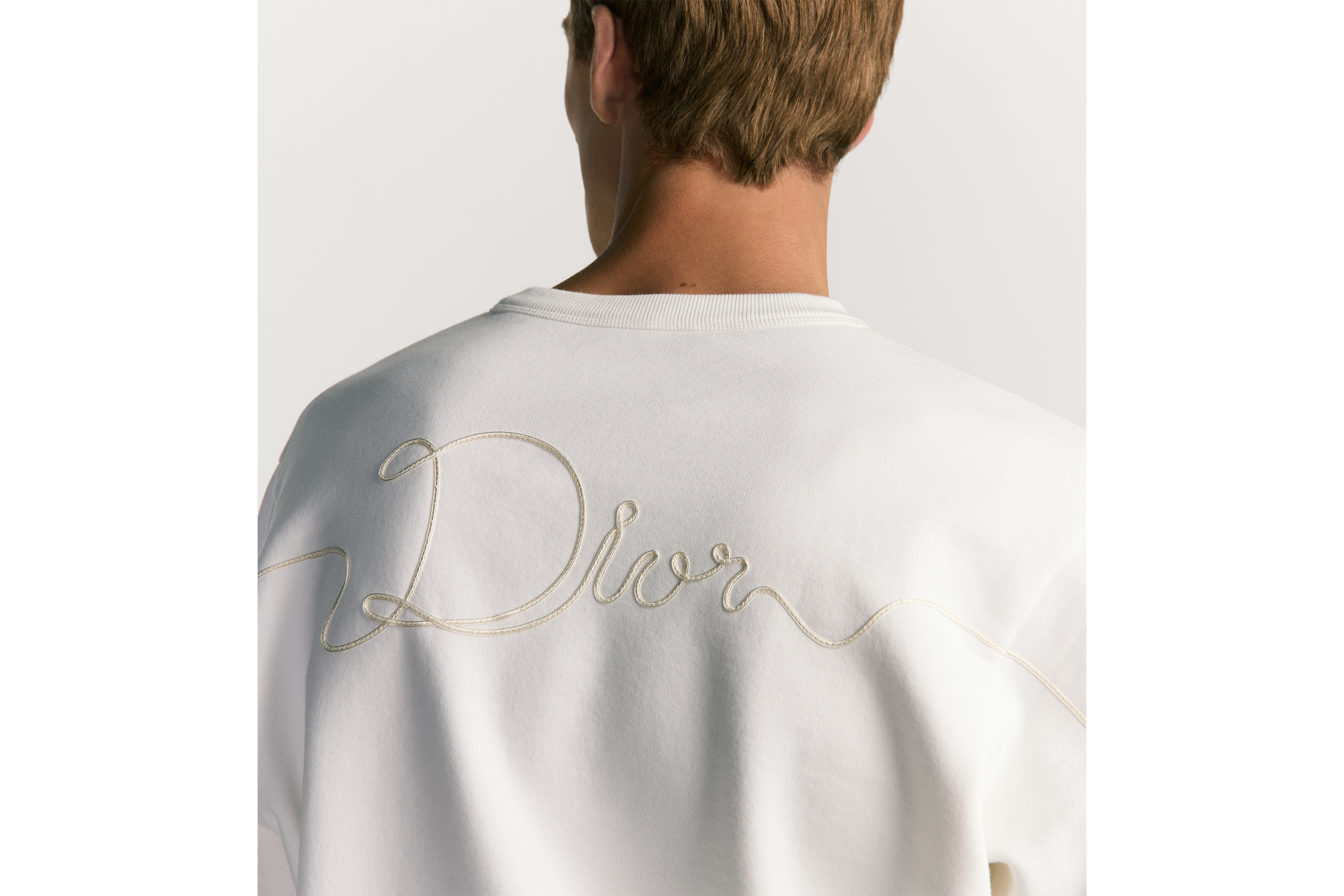 Look Sweatshirt Dior Ribbon Molleton de coton blanc E09