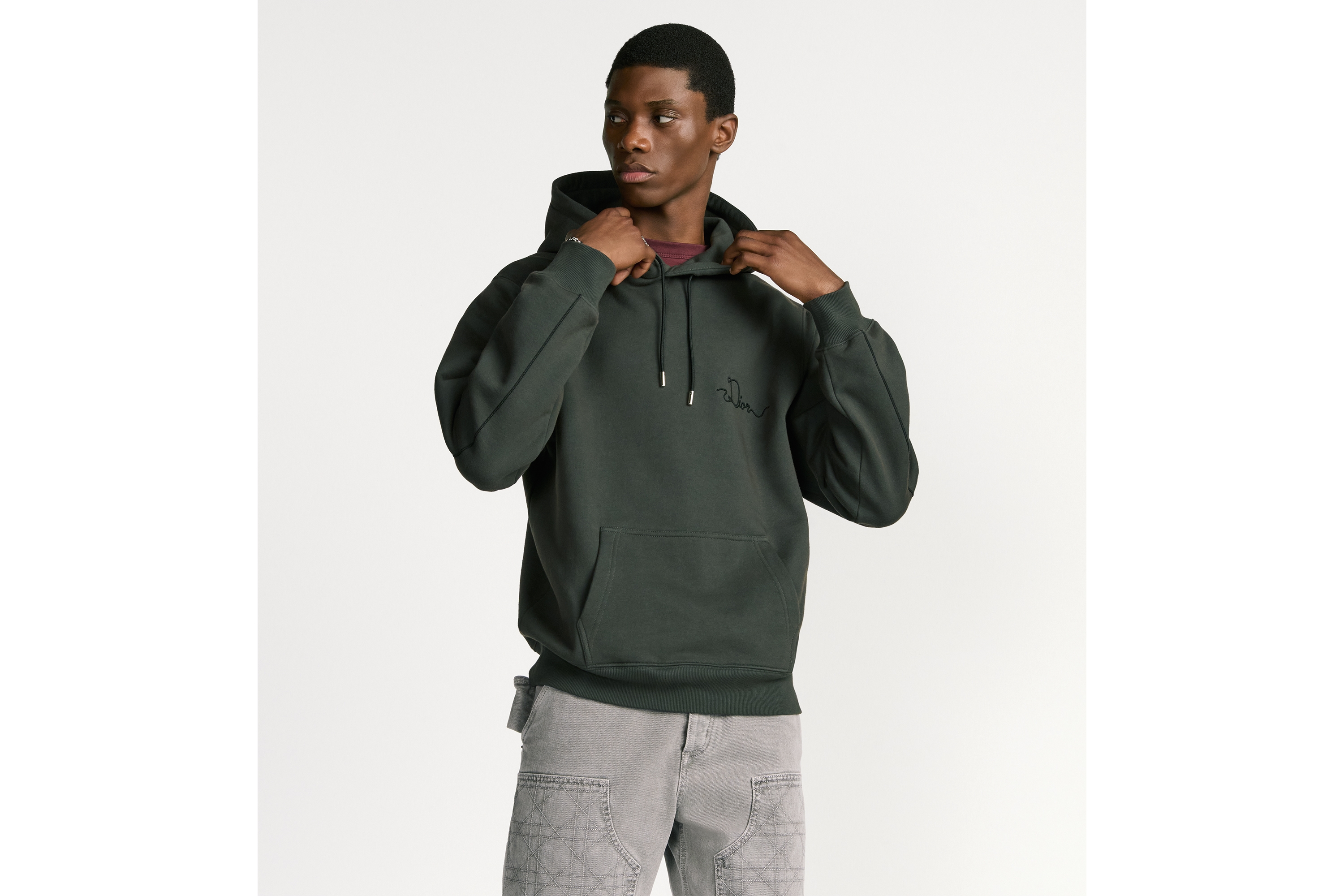 Dior Ribbon フード付き スウェットシャツ コットンフリース E07