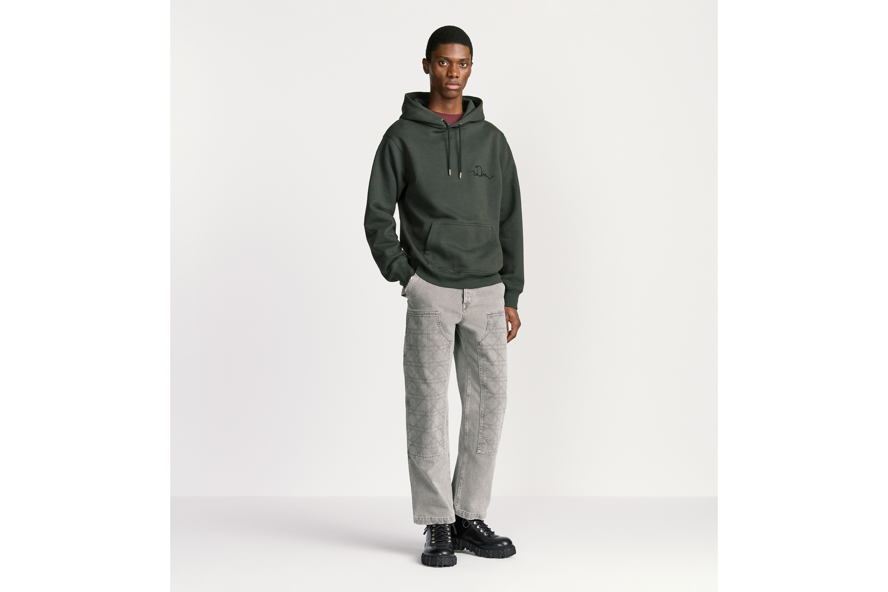 Dior Ribbon フード付き スウェットシャツ コットンフリース E08