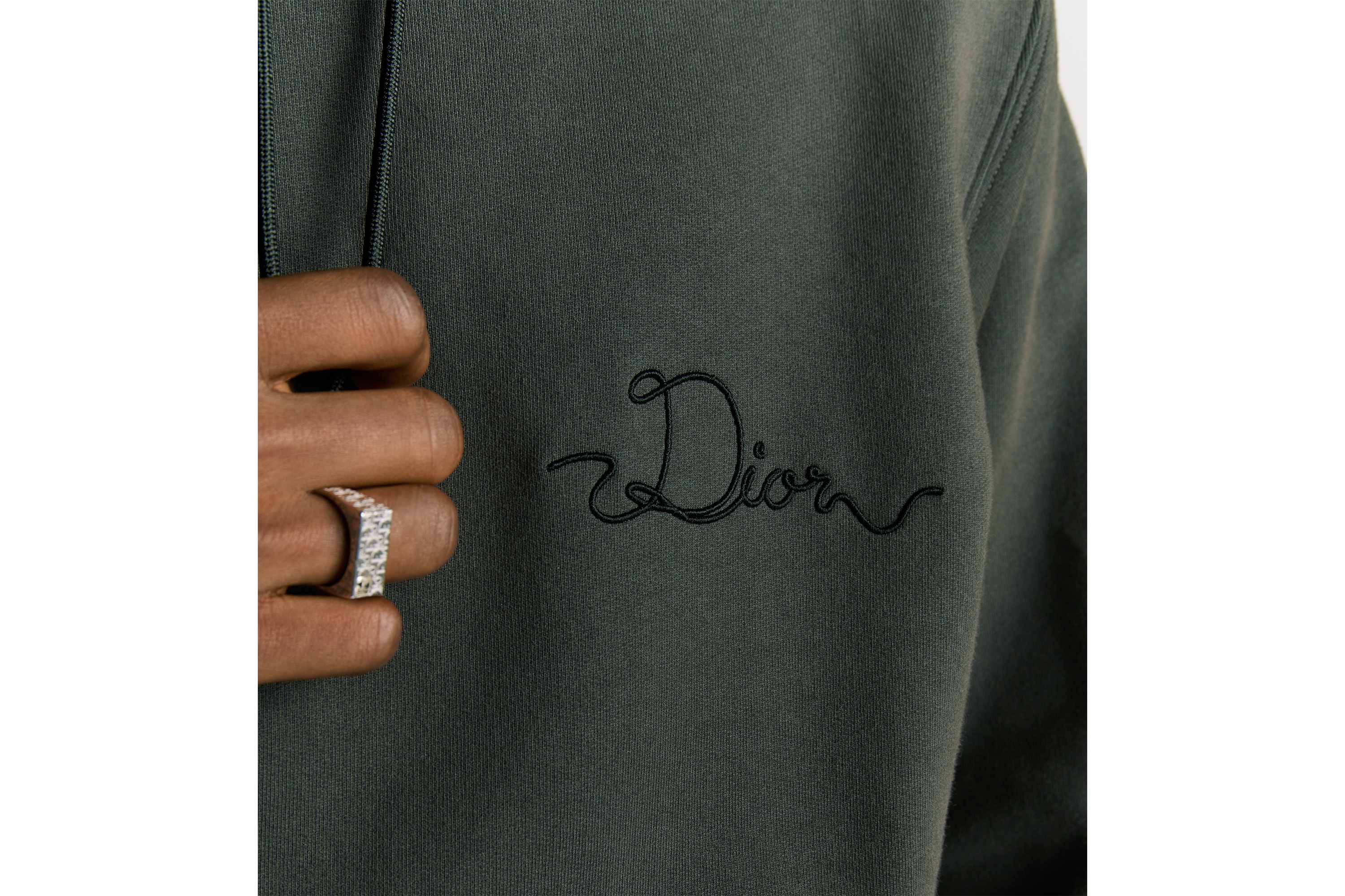 look_image_alt_prefix Dior Band Kapuzenpullover Baumwollfleece in sattem Grau E10