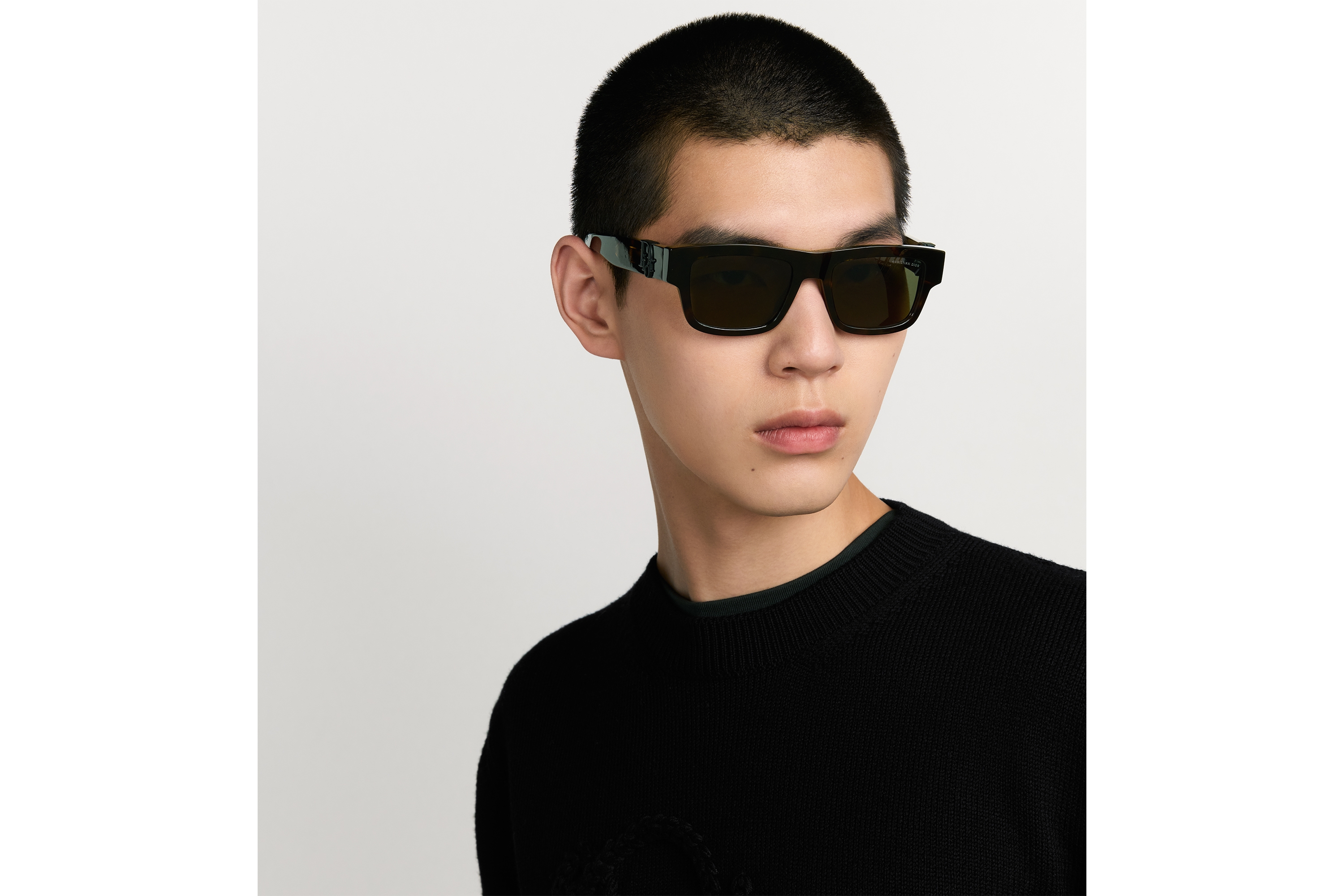 Look Dior Oblique S3I Brown Tortoiseshell-Effect Rectangular Sunglasses E29