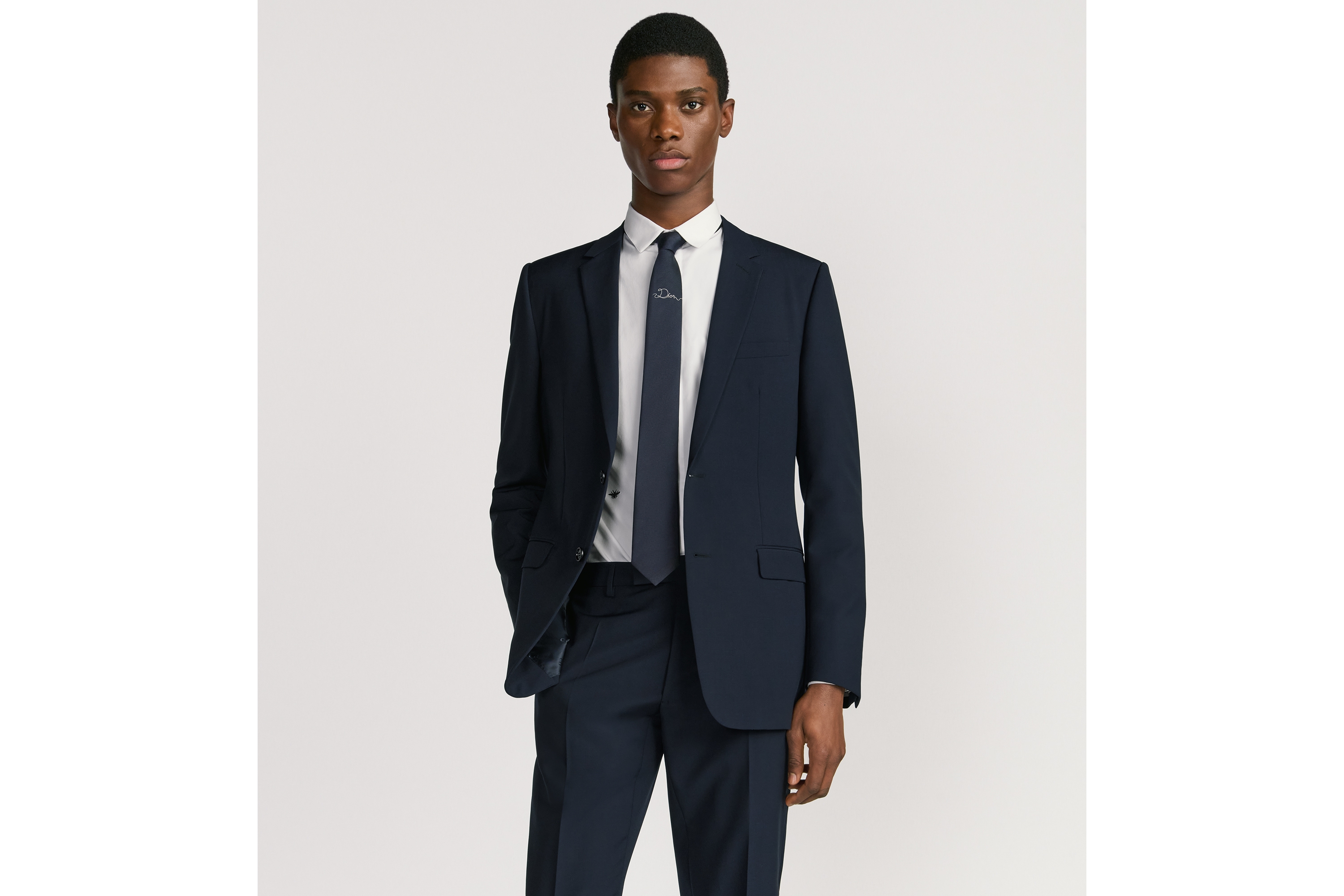 Look Dior Ribbon Tie Deep Blue Silk E35