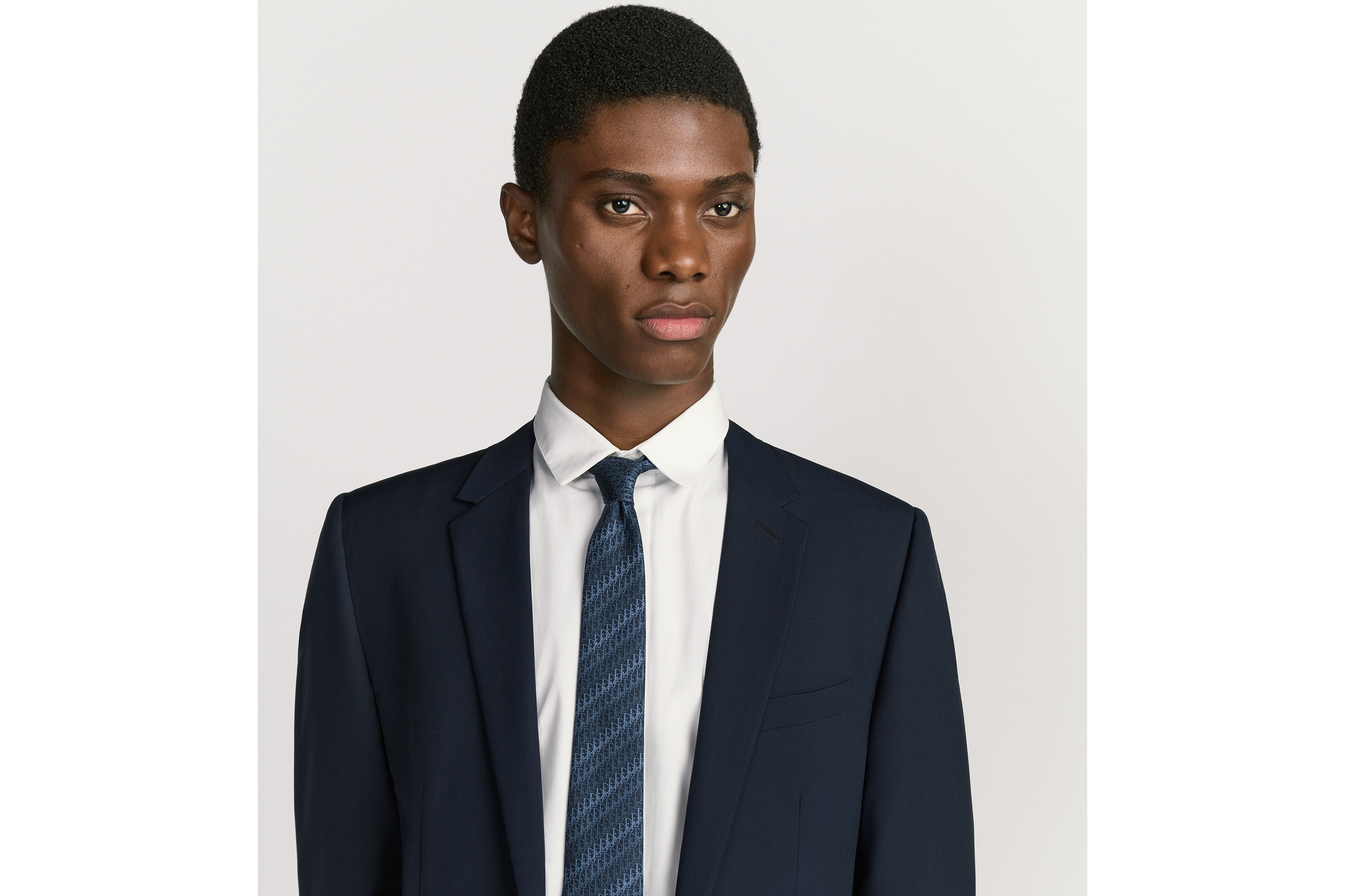 Look Dior Oblique Trio Tie Blue Silk E37