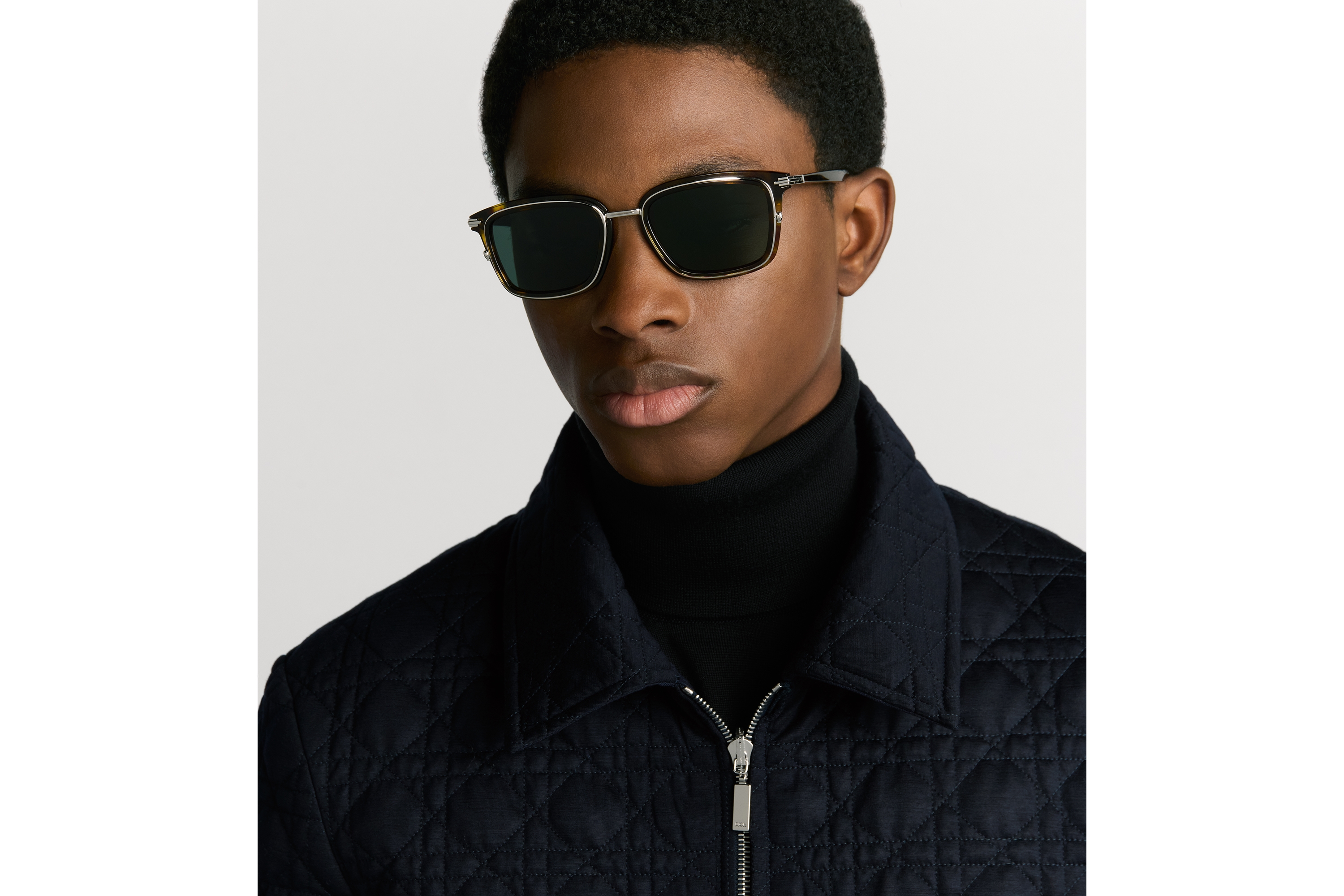 DiorBlackSuit S18U Brown Tortoiseshell-Effect Rectangular Sunglasses E29