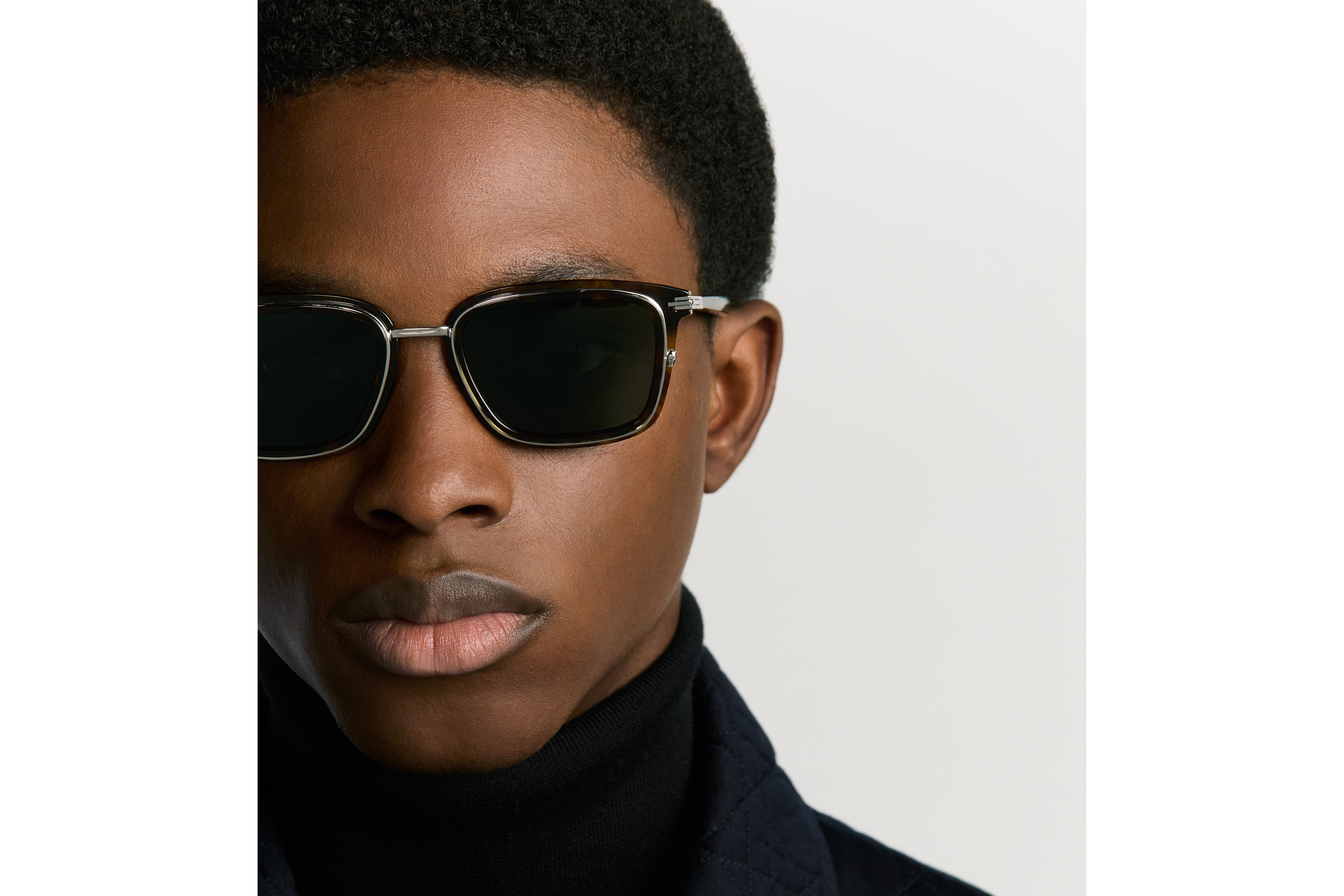 DiorBlackSuit S18U Brown Tortoiseshell-Effect Rectangular Sunglasses E30