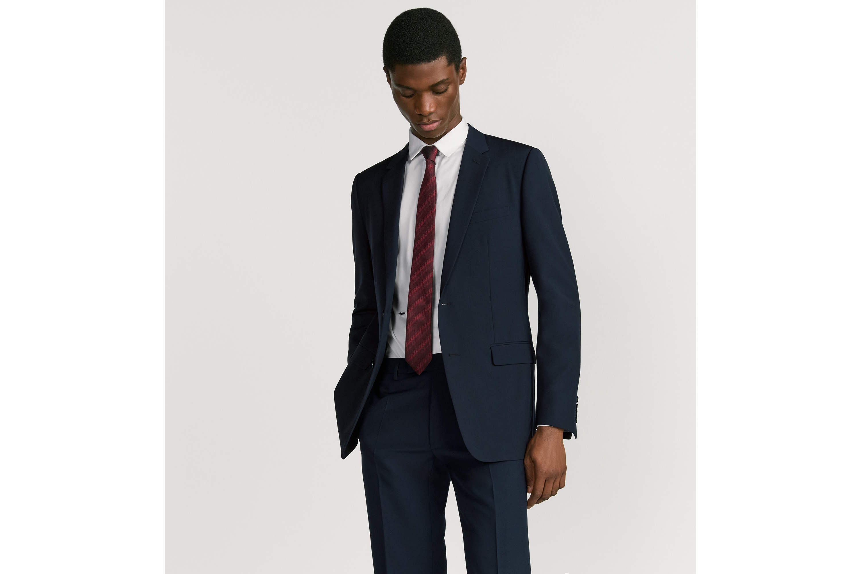 Look Dior Oblique Trio Tie Red Silk E35