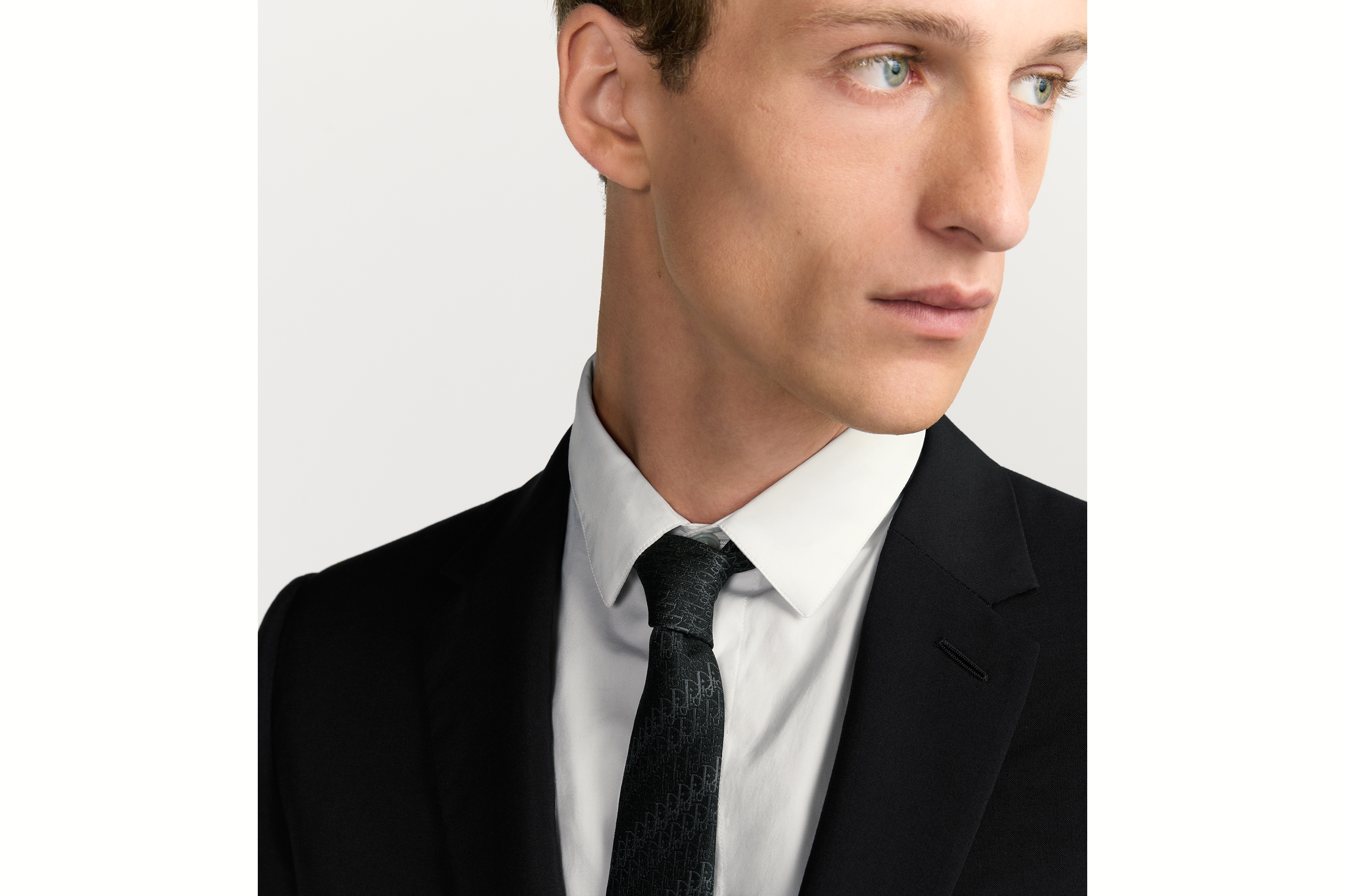 Look Dior Oblique Trio Tie Black Silk E36