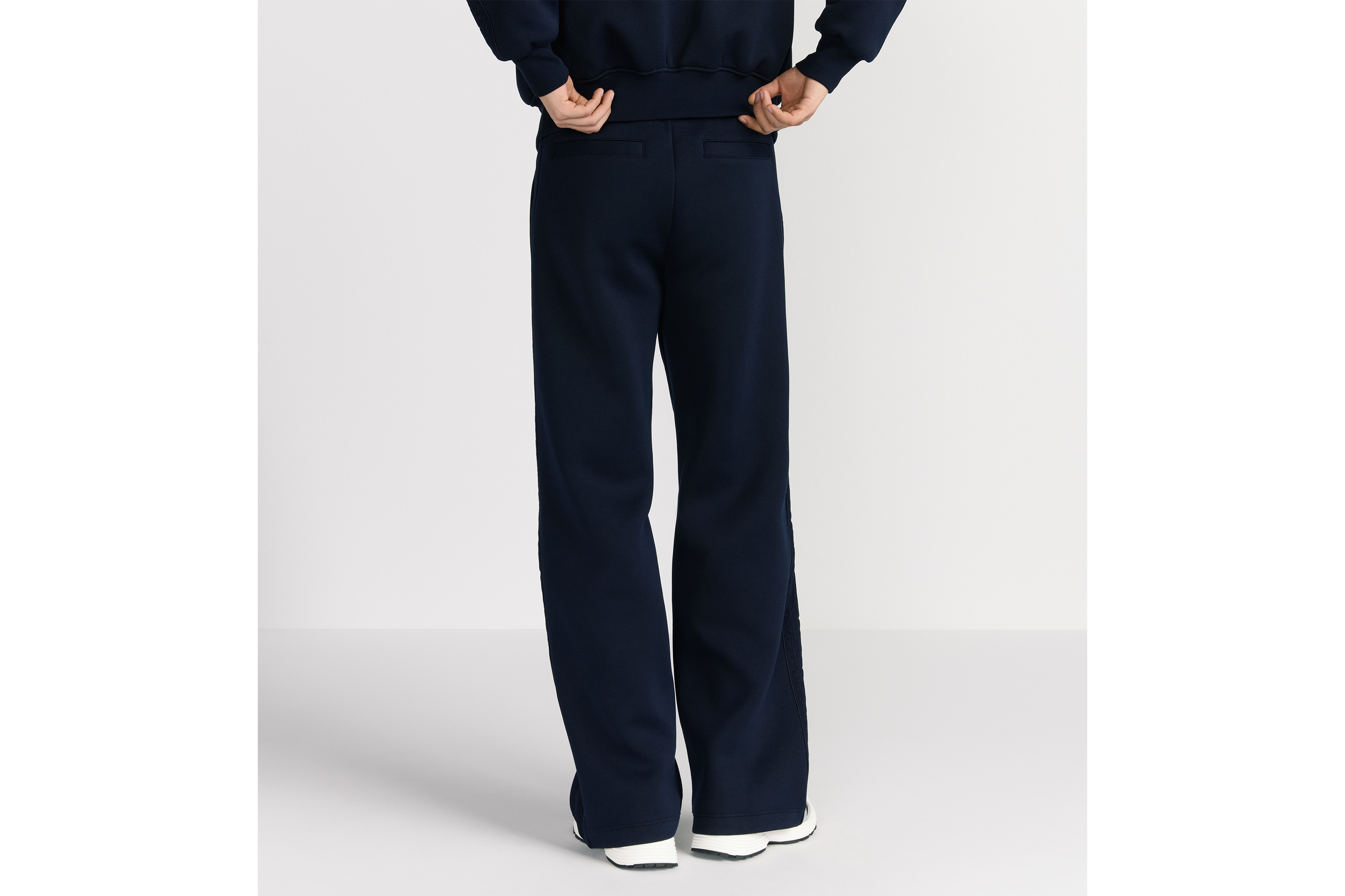 Look Dior Oblique Track Pants Navy Blue Cotton-Blend Jersey E15