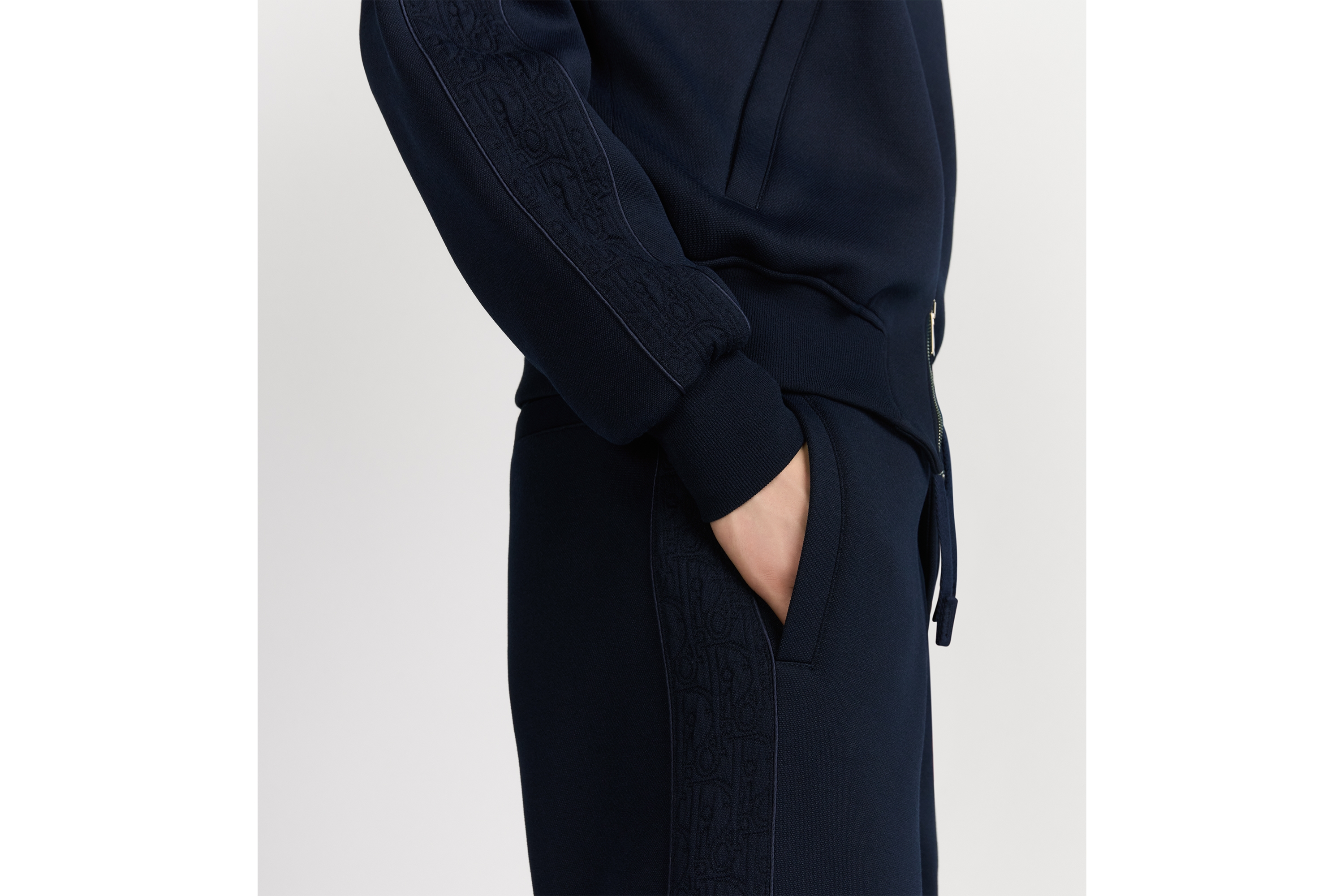 Look Dior Oblique Track Pants Navy Blue Cotton-Blend Jersey E16