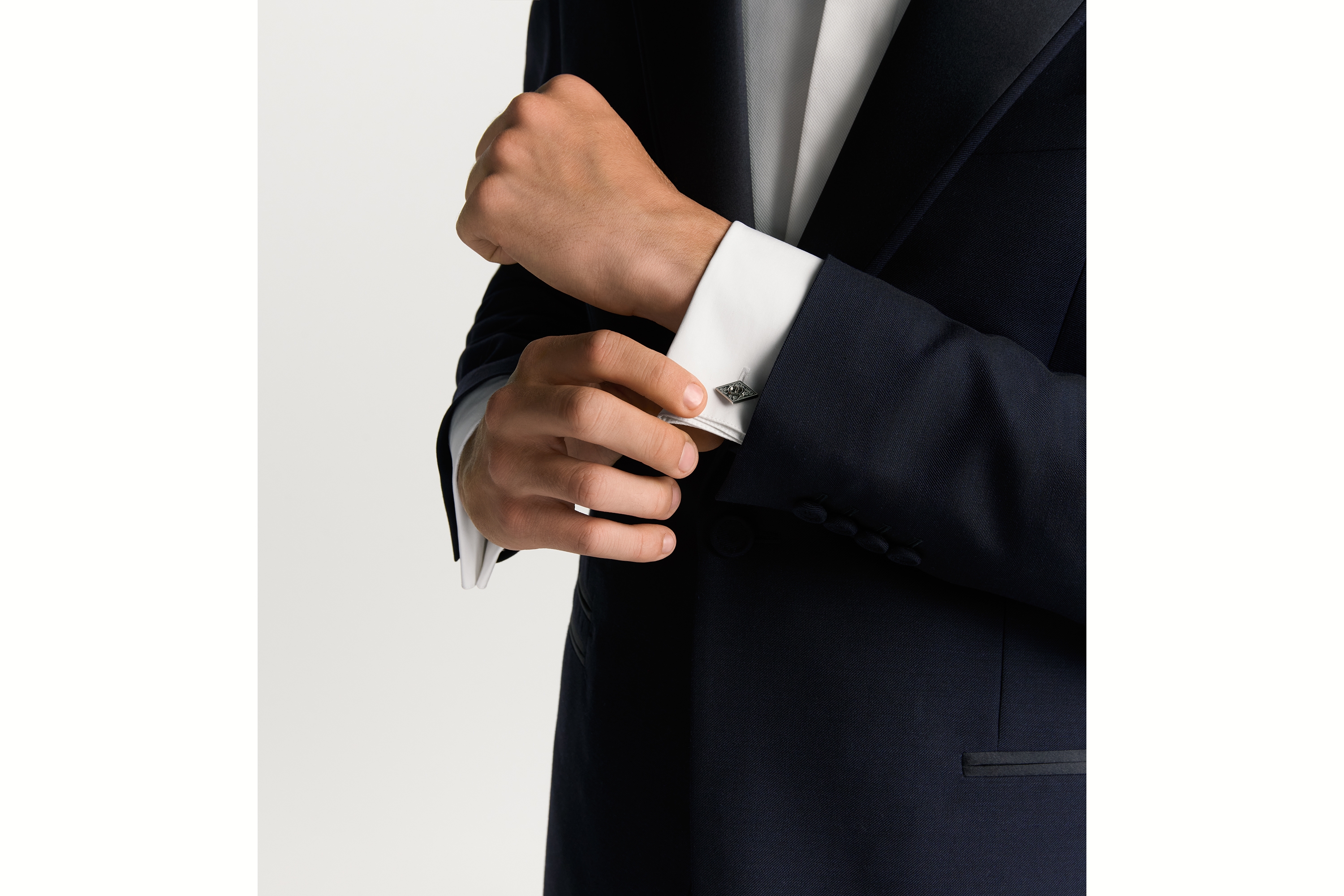 Look Boutons de manchette muguet Argent et résine grise E39