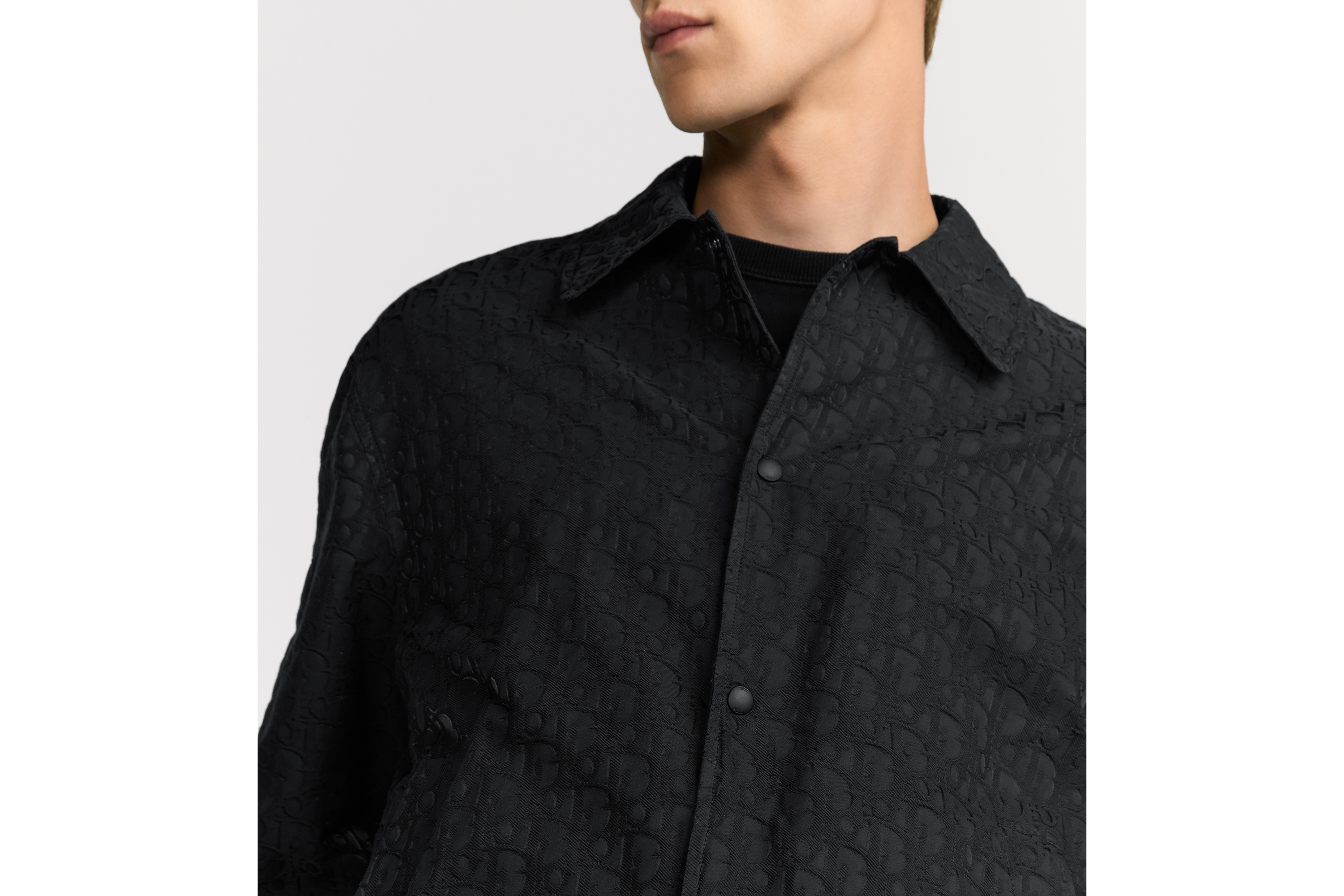 Look Blouson Dior Oblique Jacquard de coton mélangé gris foncé E04