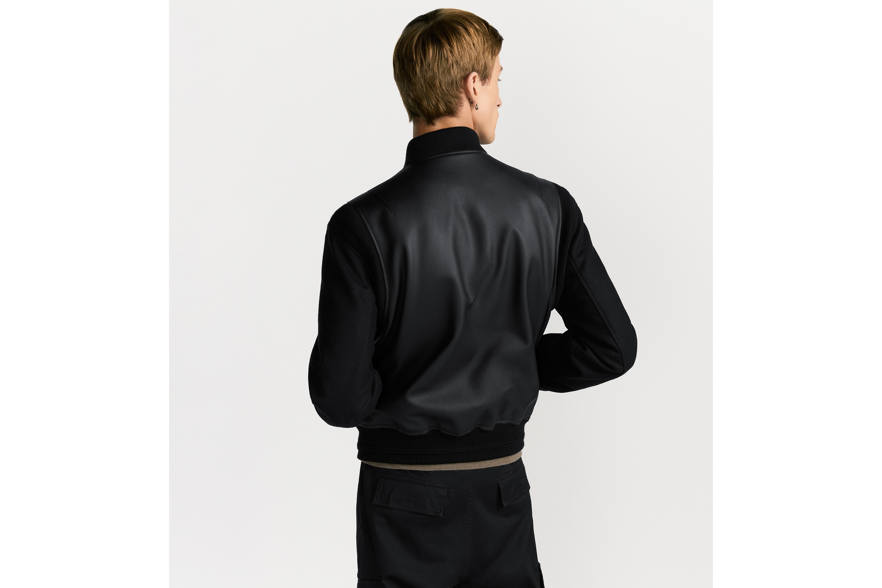 Look CD Icon Varsity Jacket Black Cowhide Leather E03